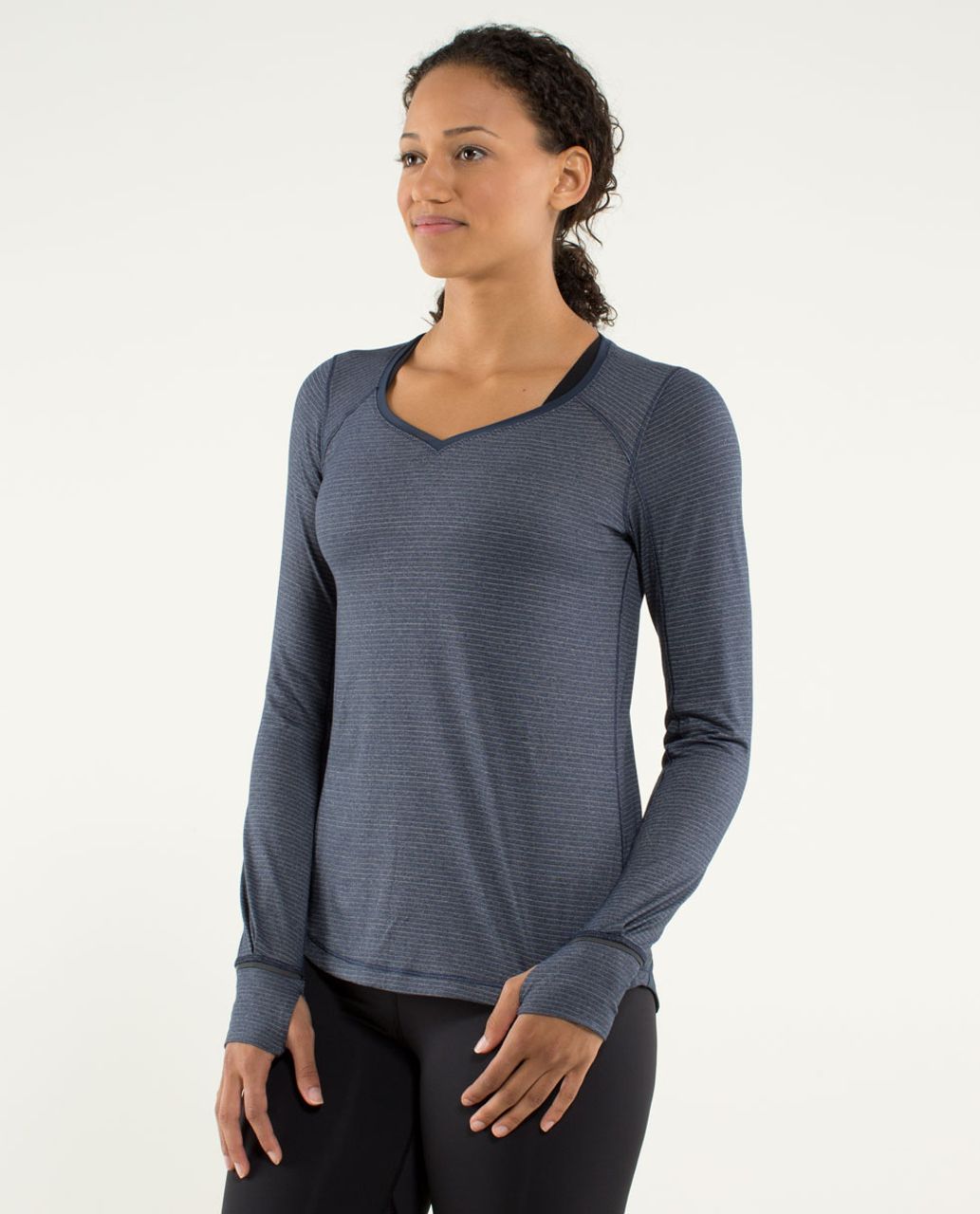 Lululemon Race Me Long Sleeve - Heathered Inkwell / Inkwell