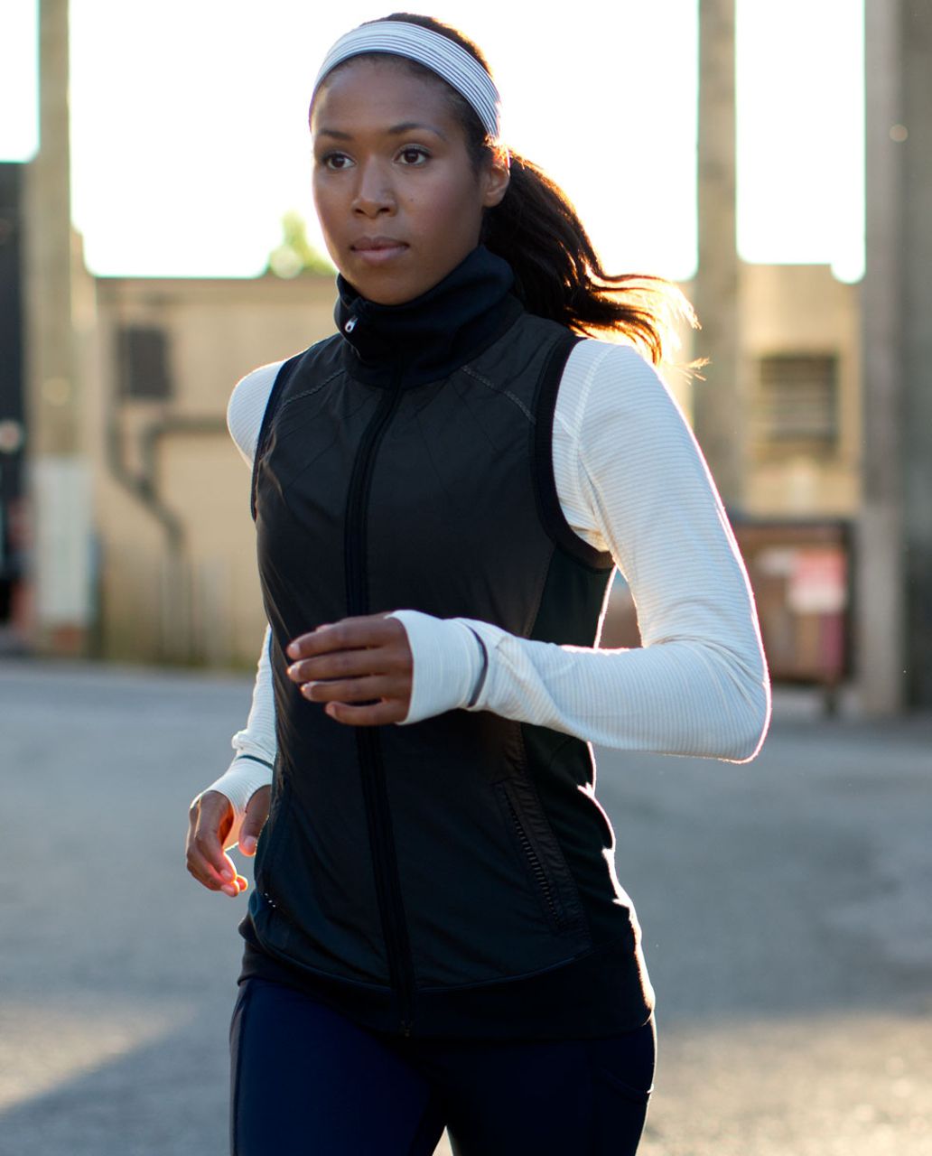 Lululemon Won't Stop Vest - Mini Hyper Stripe Baroque Blue / Black