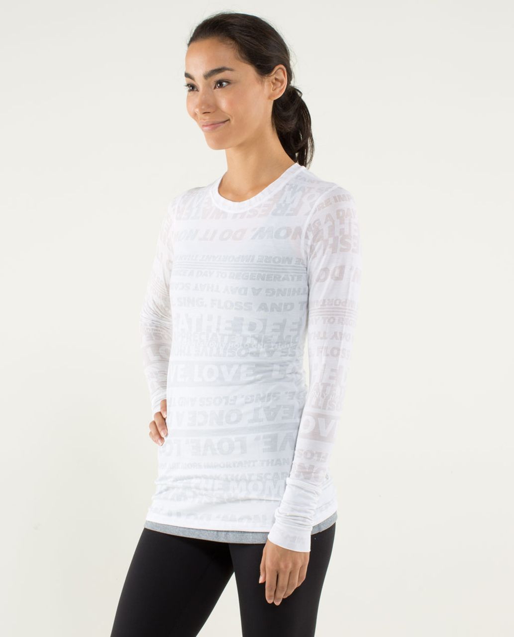 Lululemon Manifesto Long Sleeve - Discover Manifesto Burnout White