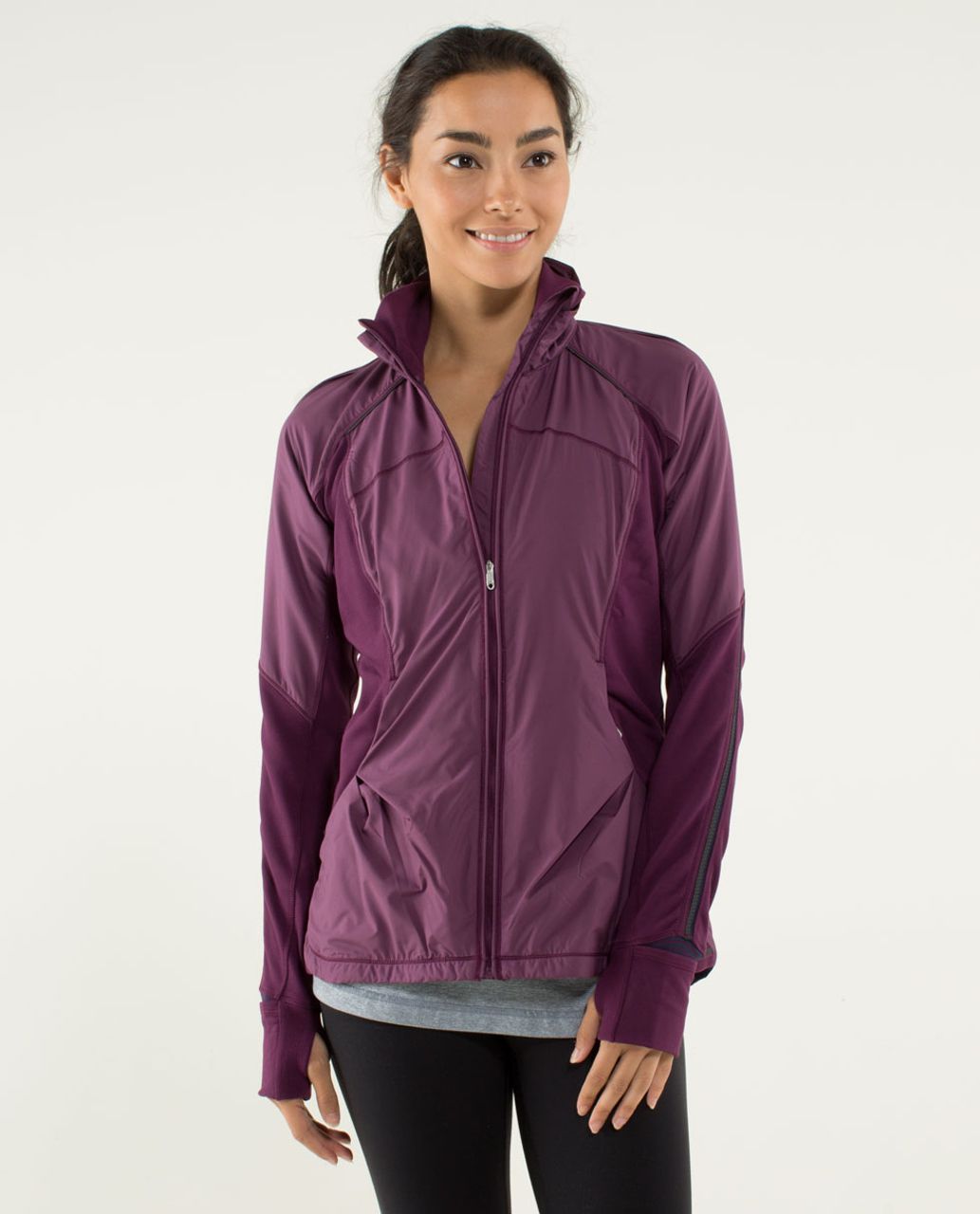 Lululemon Can't Stop Jacket - Hyper Stripe Plum / Plum / Plum