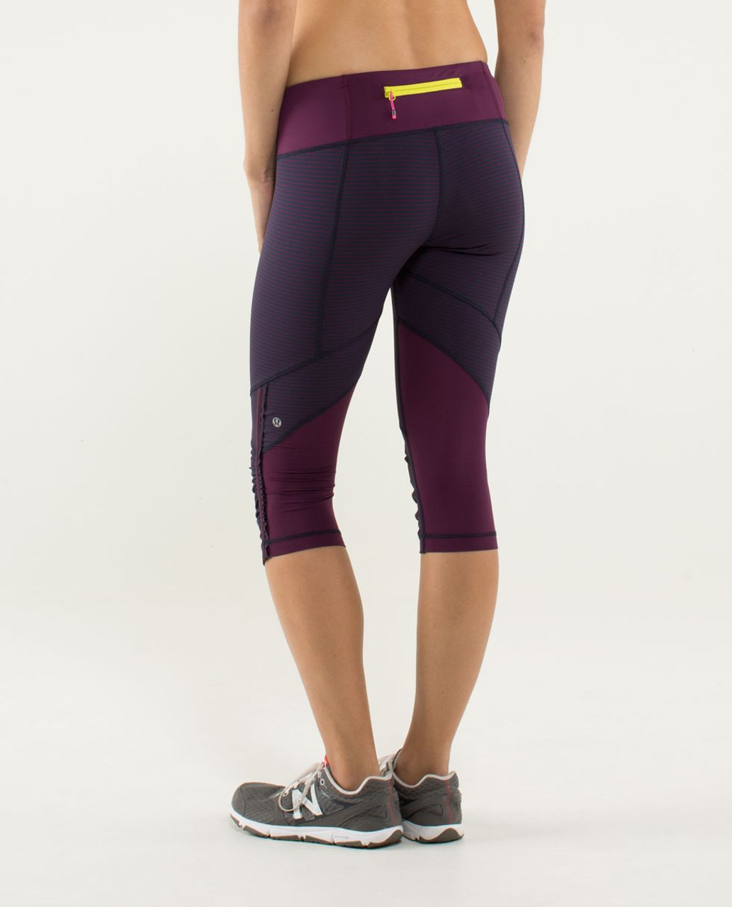 Lululemon Run: For Your Life Crop - Hyper Stripe Plum / Plum / Pow Stripe  Angel Wing - lulu fanatics