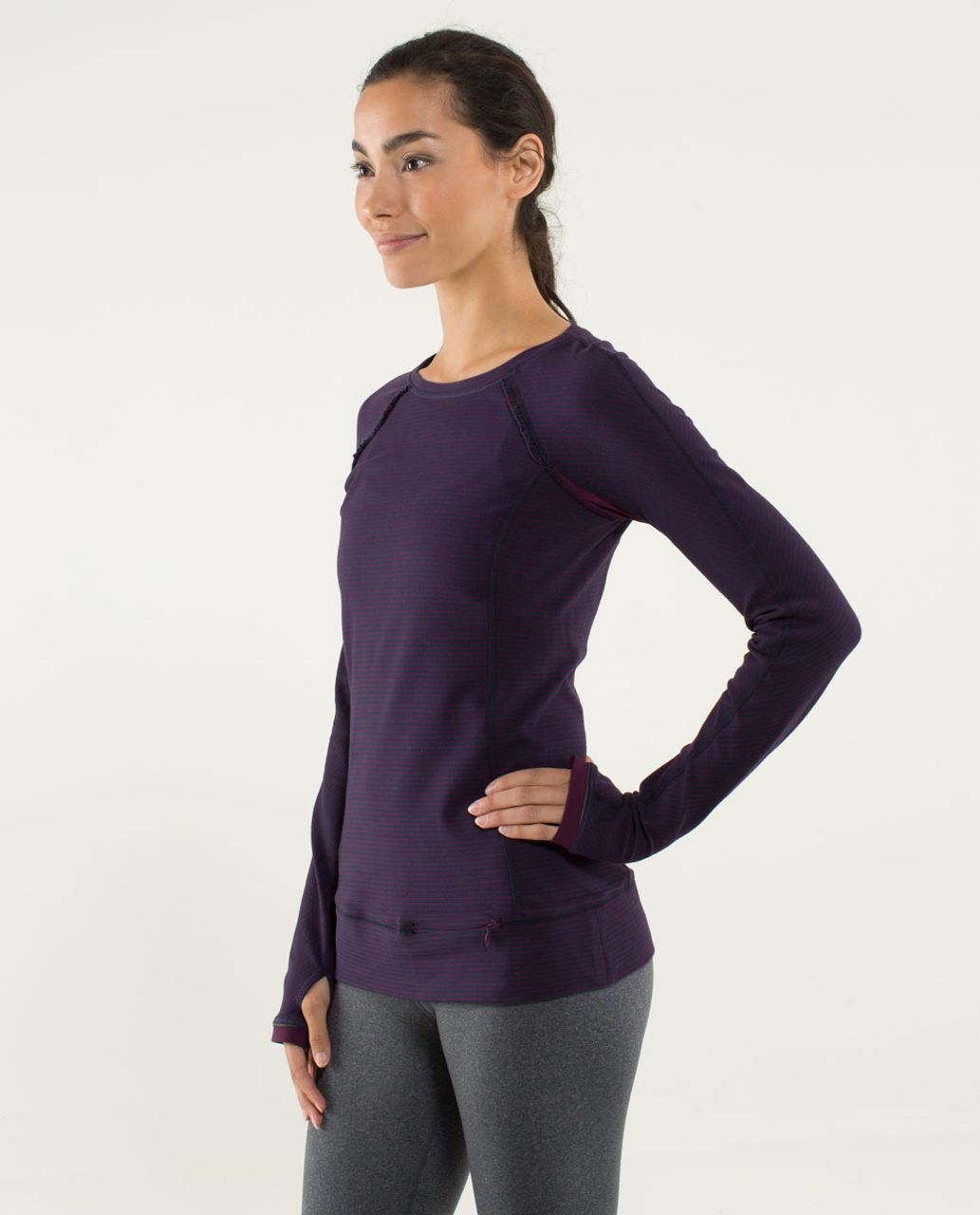 Lululemon Full Tilt Long Sleeve - Hyper Stripe Plum / Plum