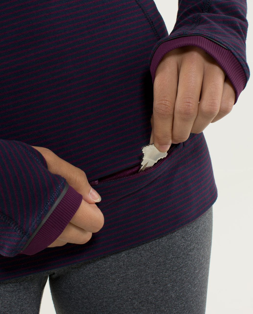 Lululemon Full Tilt Long Sleeve - Hyper Stripe Plum / Plum