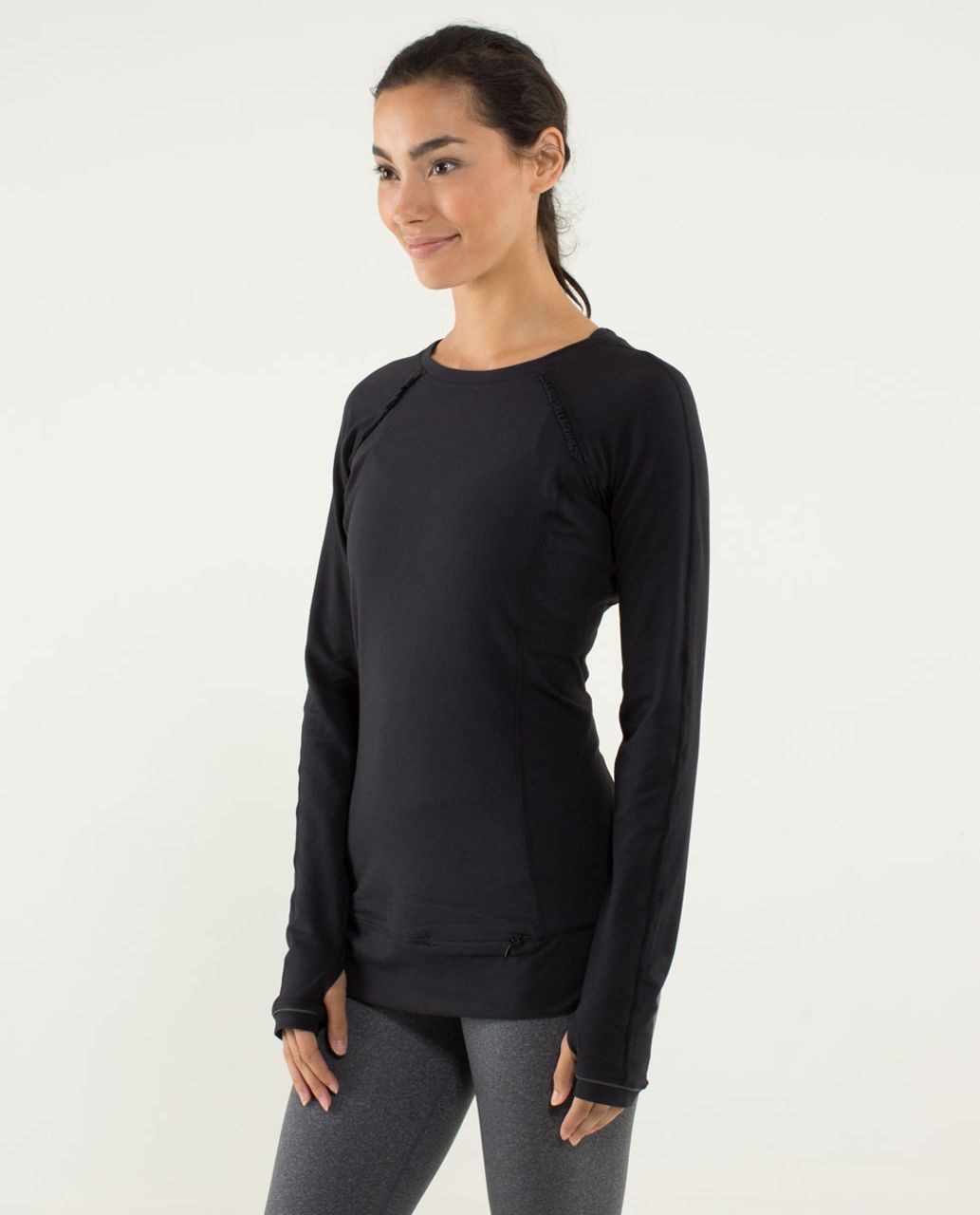 Lululemon Full Freedom LS Size 8 NWT Black Nulu Fabric Long Sleeve Buttery  Soft