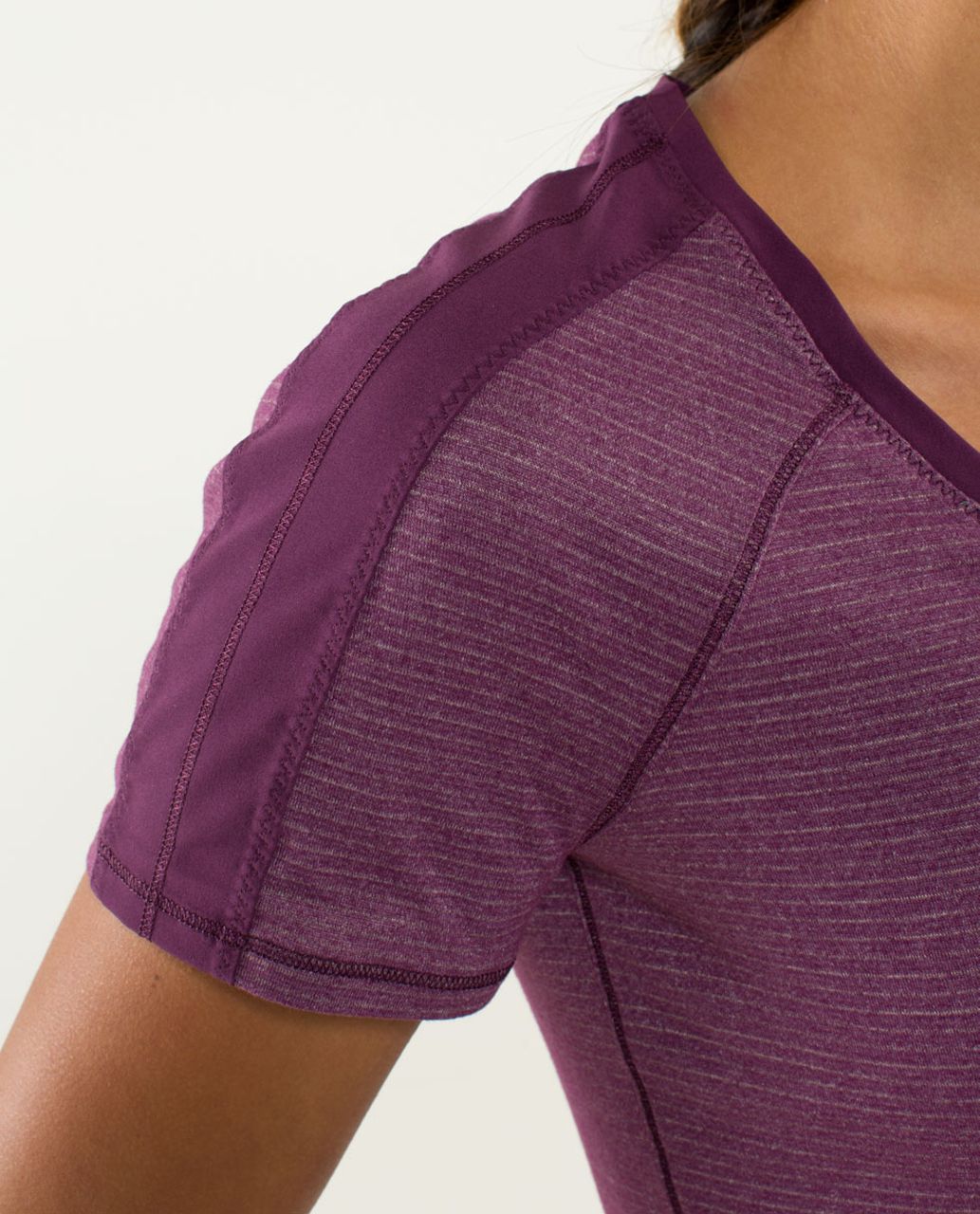 Lululemon Race Me Short Sleeve - Heathered Plum /  Plum