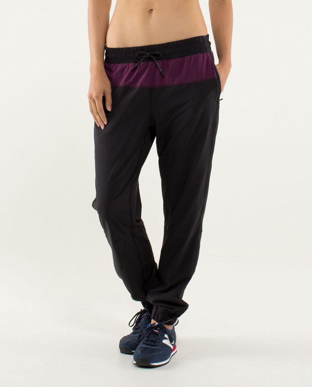 Lululemon Track To Reality Pant - Black / Plum / Split Pea