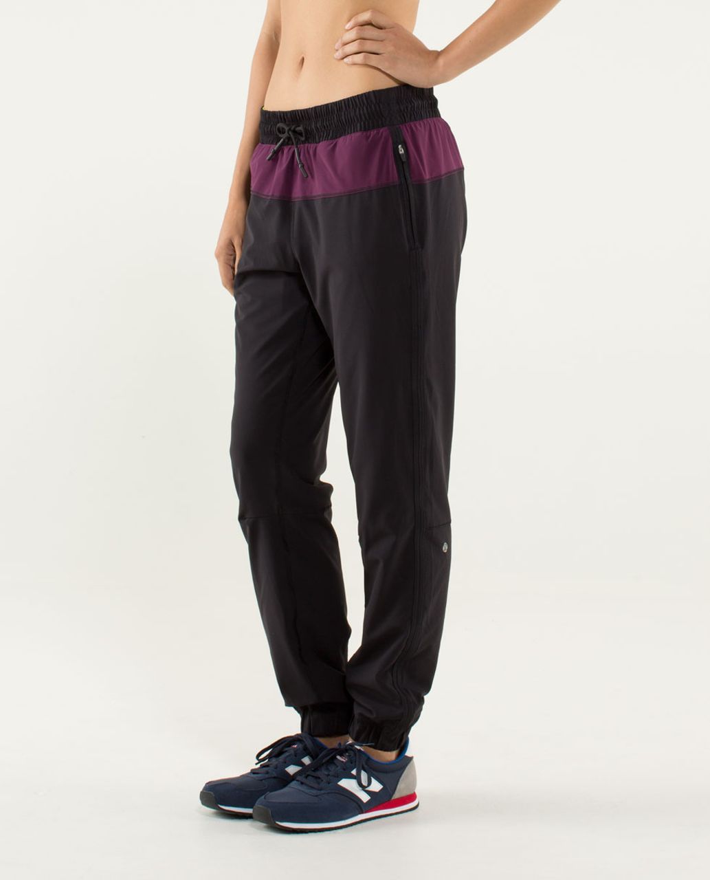 Lululemon Track To Reality Pant - Black / Plum / Split Pea