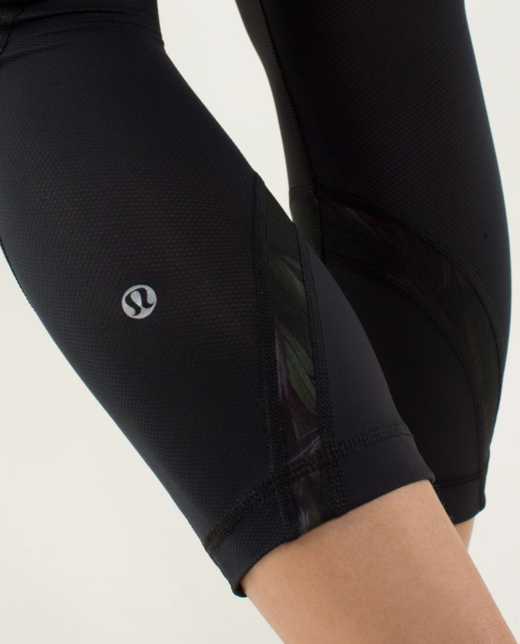 Lululemon Run:  Inspire Crop II - Black / Midnight Iris Multi