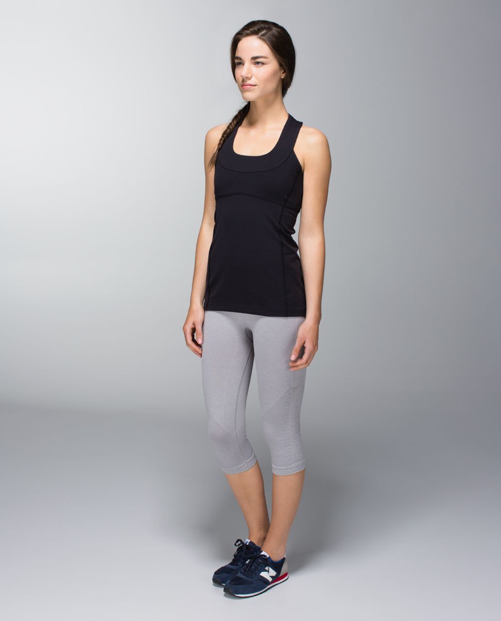 black scoop neck tank