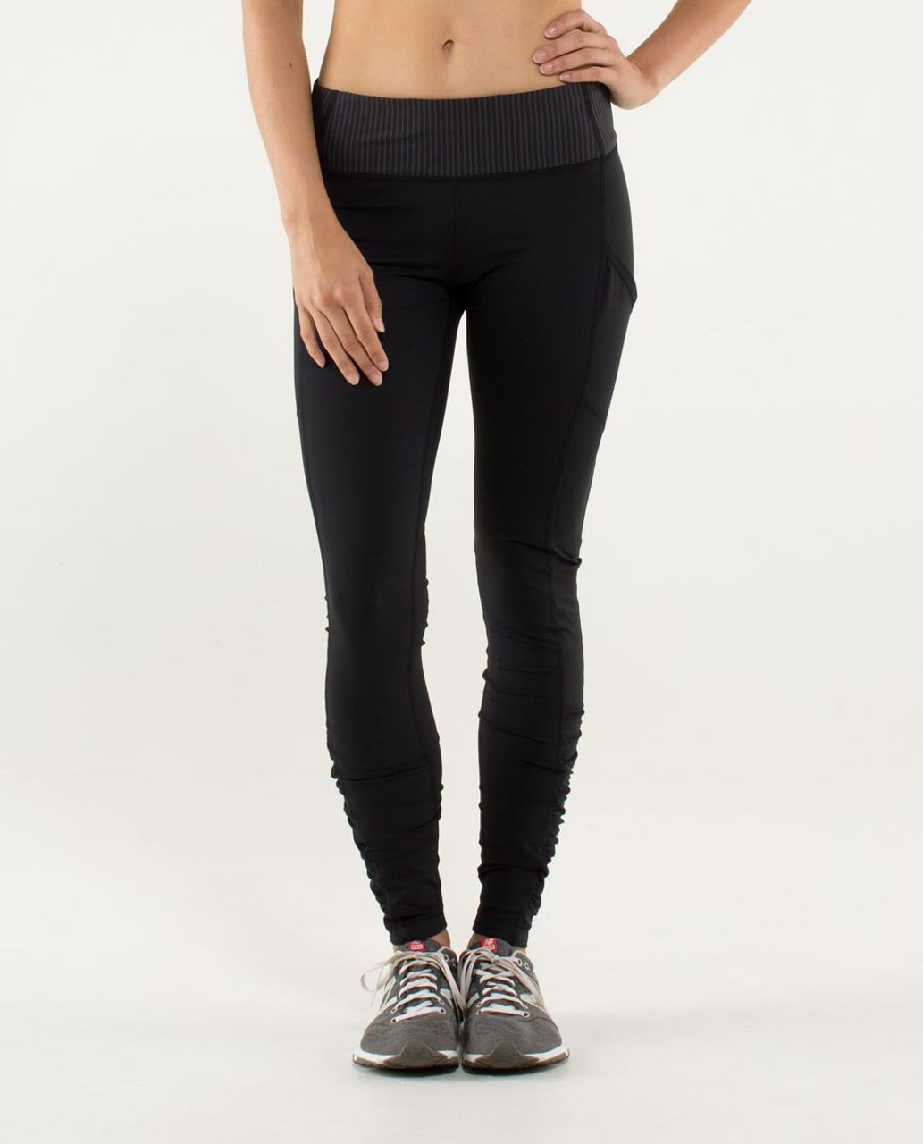 Lululemon Speed Tight *Cozy - Black / Hyper Stripe Black - lulu fanatics