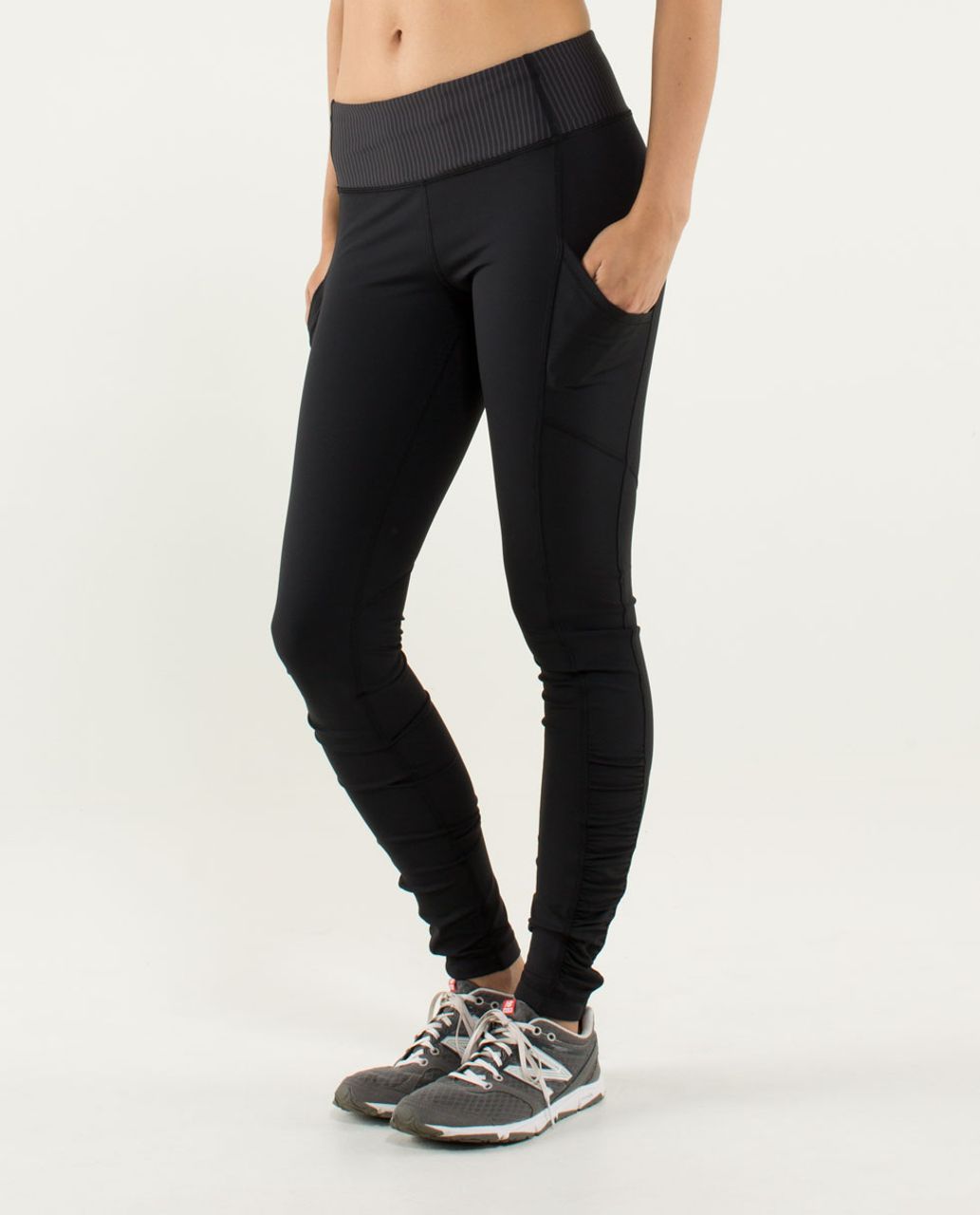 Lululemon Speed Tight *Cozy - Black / Hyper Stripe Black