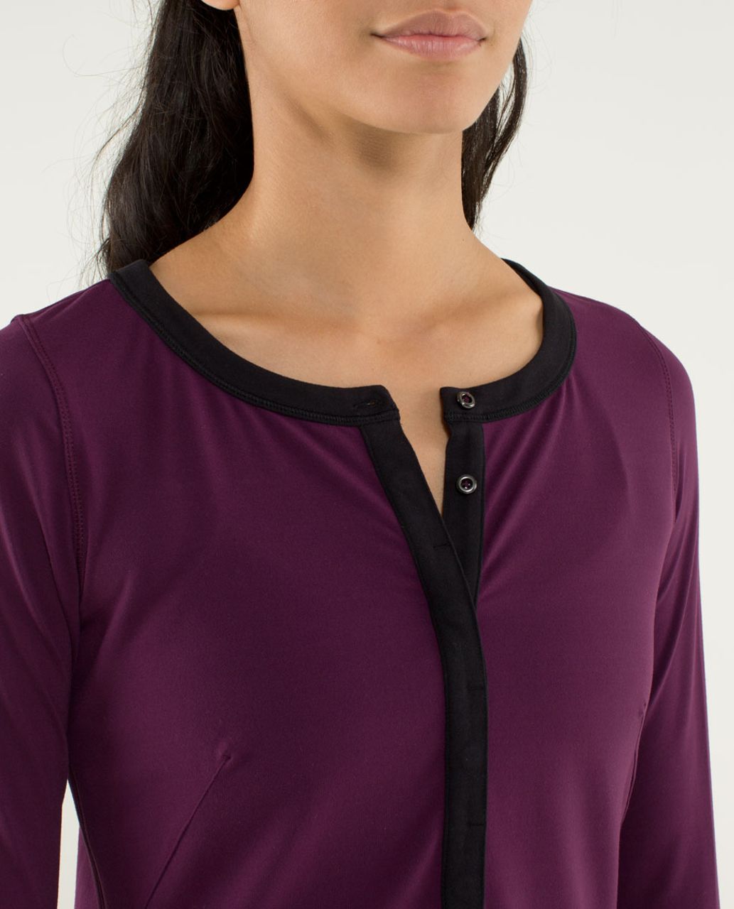 Lululemon Urbanite Henley Long Sleeve - Plum / Black