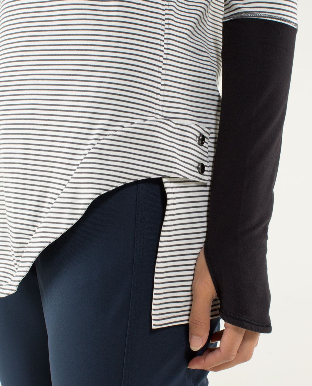 Lululemon Urbanite Henley Long Sleeve - Hyper Stripe Angel Wing / Black