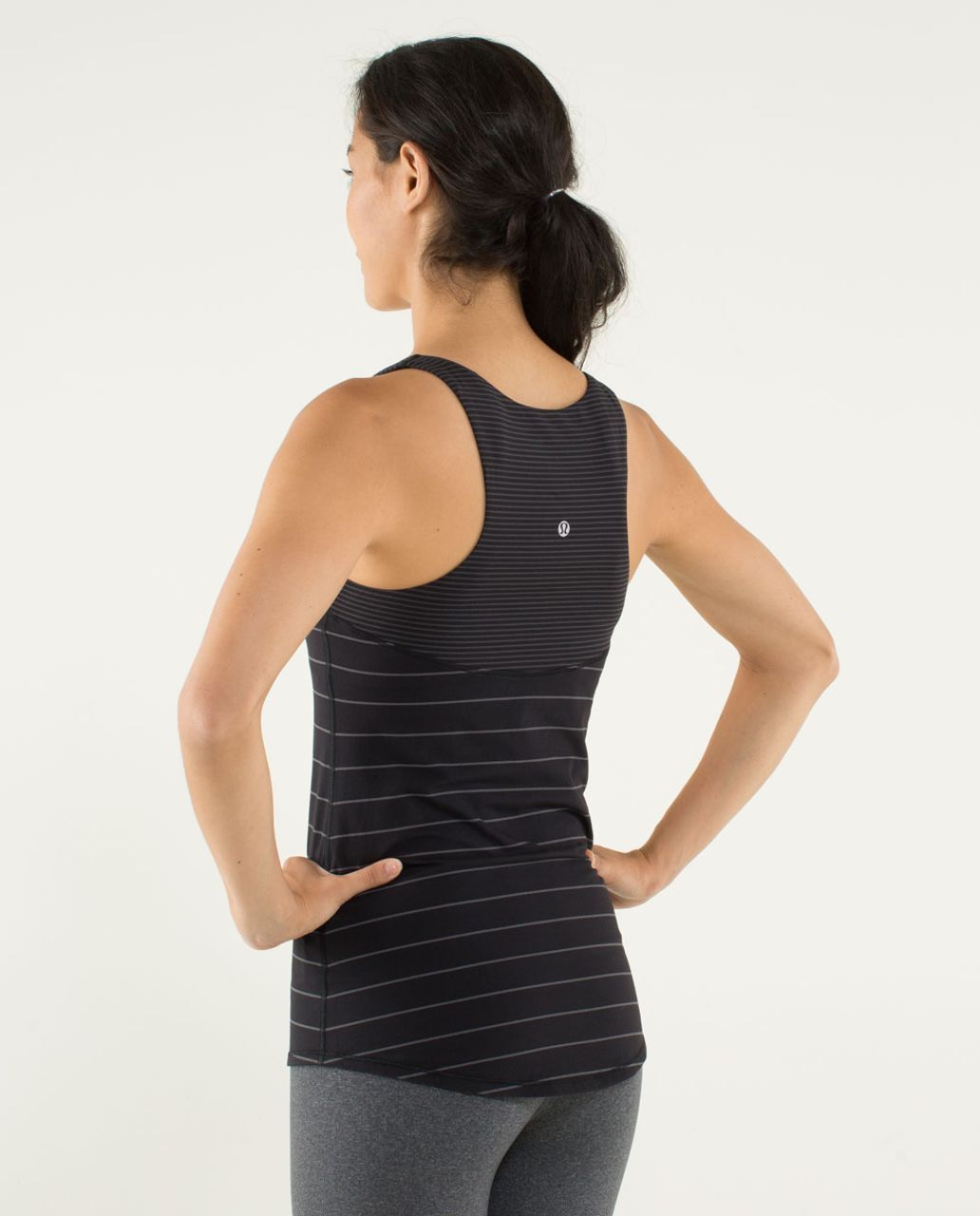 Lululemon Run:  First Base Tank - Slalom Stripe Black / Hyper Stripe Black