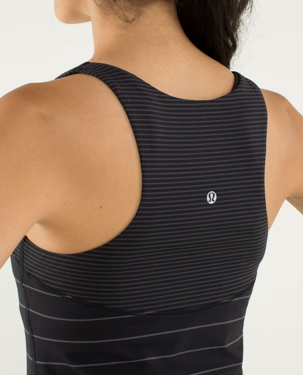 Lululemon Run:  First Base Tank - Slalom Stripe Black / Hyper Stripe Black