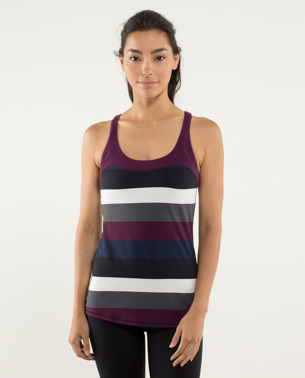 Lululemon Run:  First Base Tank - Pow Stripe Angel Wing / Plum