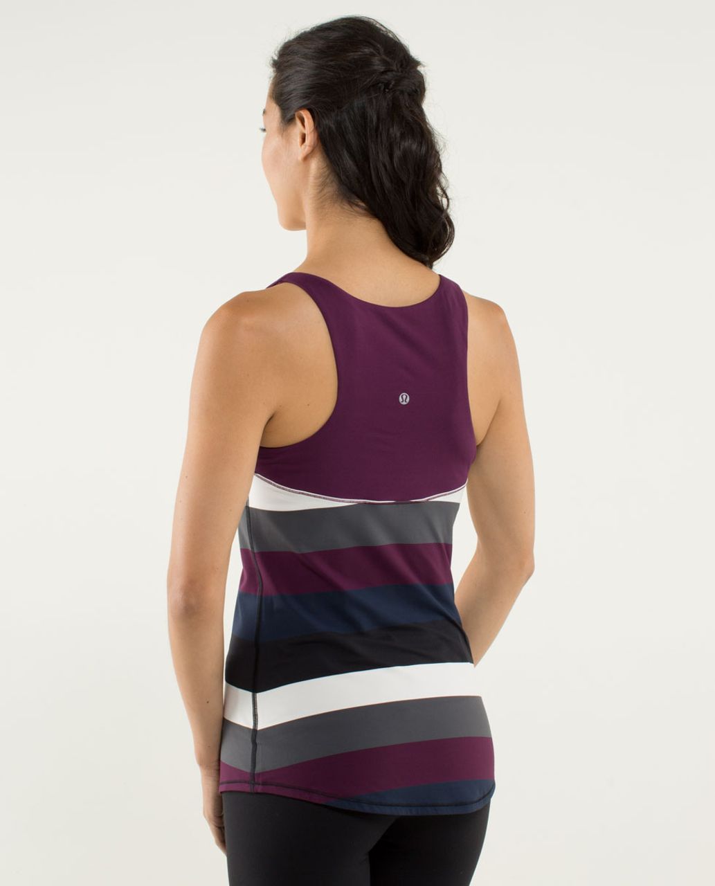 Lululemon Run:  First Base Tank - Pow Stripe Angel Wing / Plum