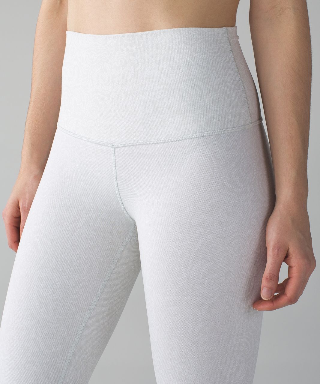 Lululemon Wunder Under Crop (Hi-Rise) - Foli Manifesto White Nimbus