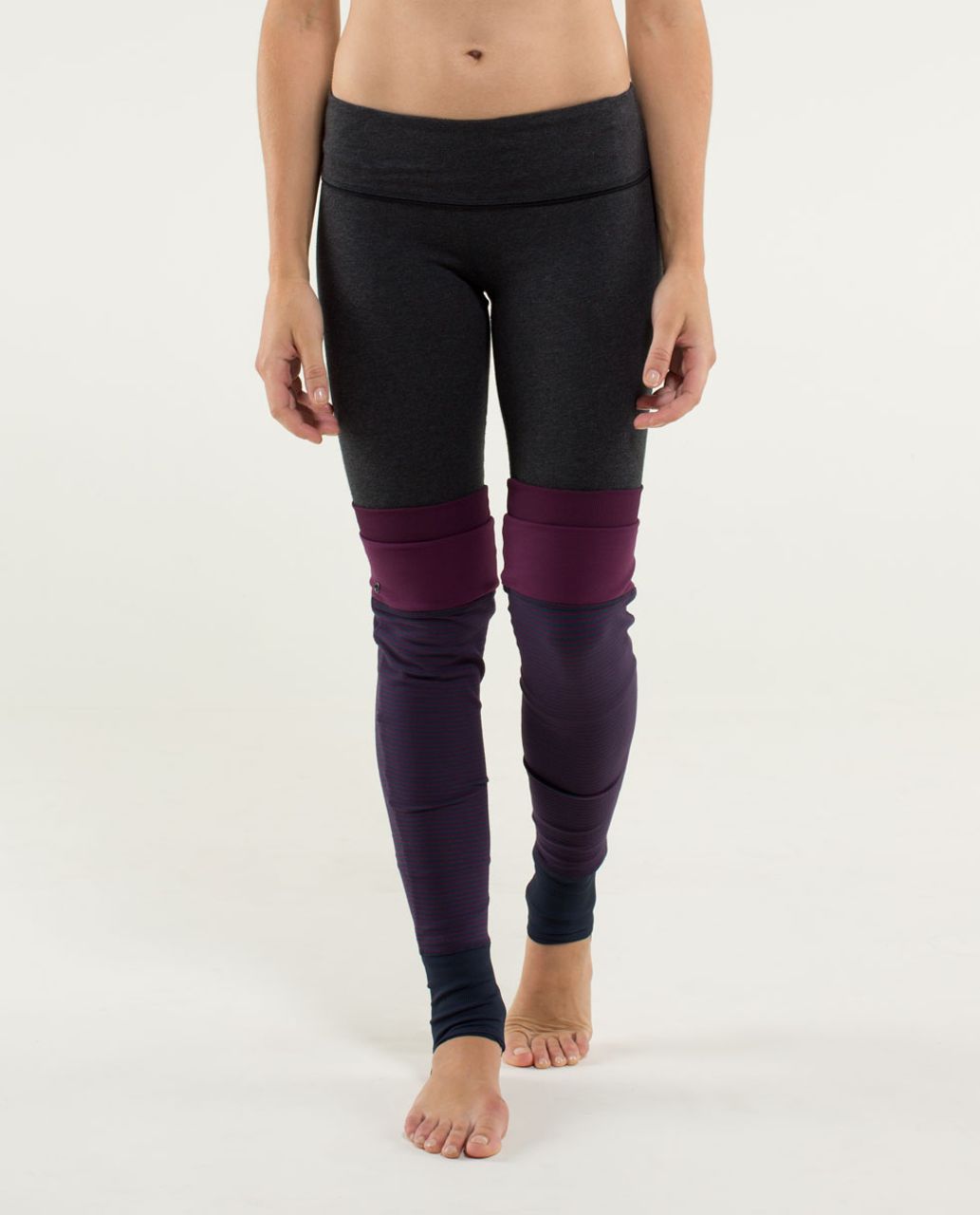 Lululemon Studio Leg Warmers - Hyper Stripe Plum / Plum / Plum / Inkwell