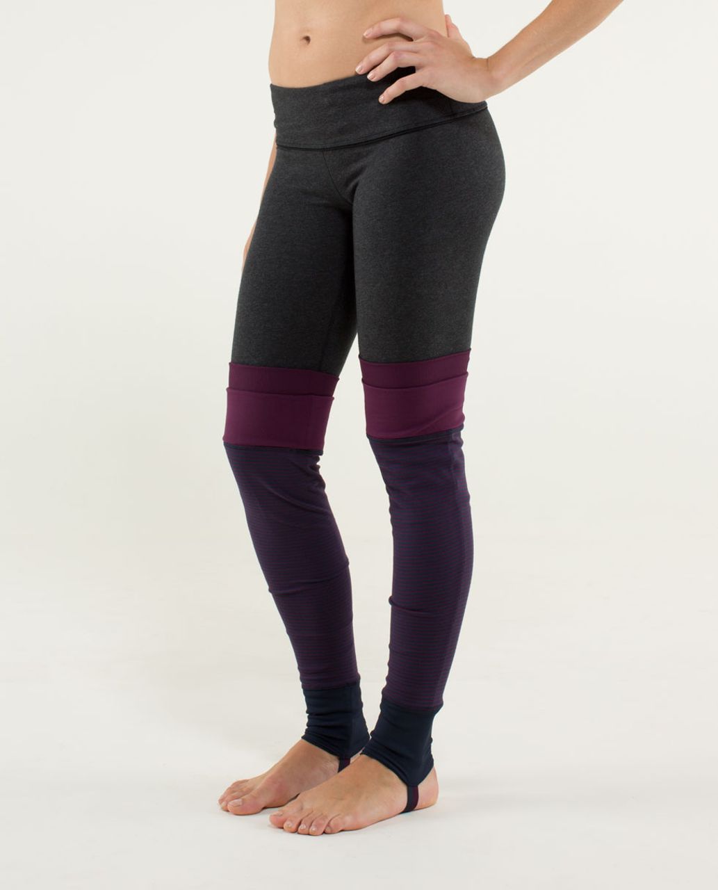 Lululemon Studio Leg Warmers - Hyper Stripe Plum / Plum / Plum / Inkwell