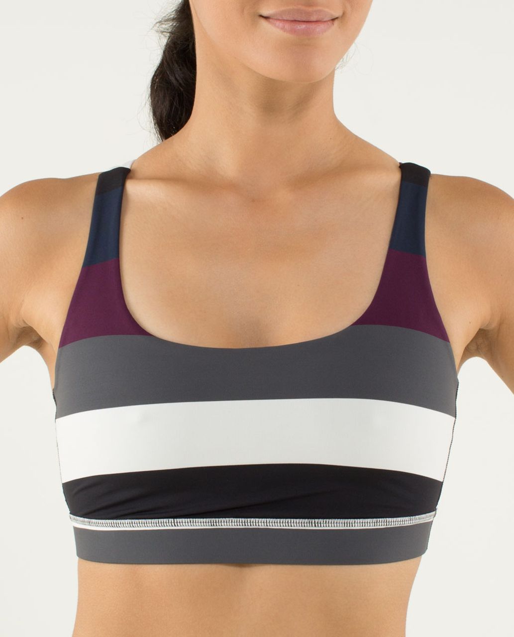 Lululemon Energy Bra - Pow Stripe Angel Wing / Soot Light / Plum