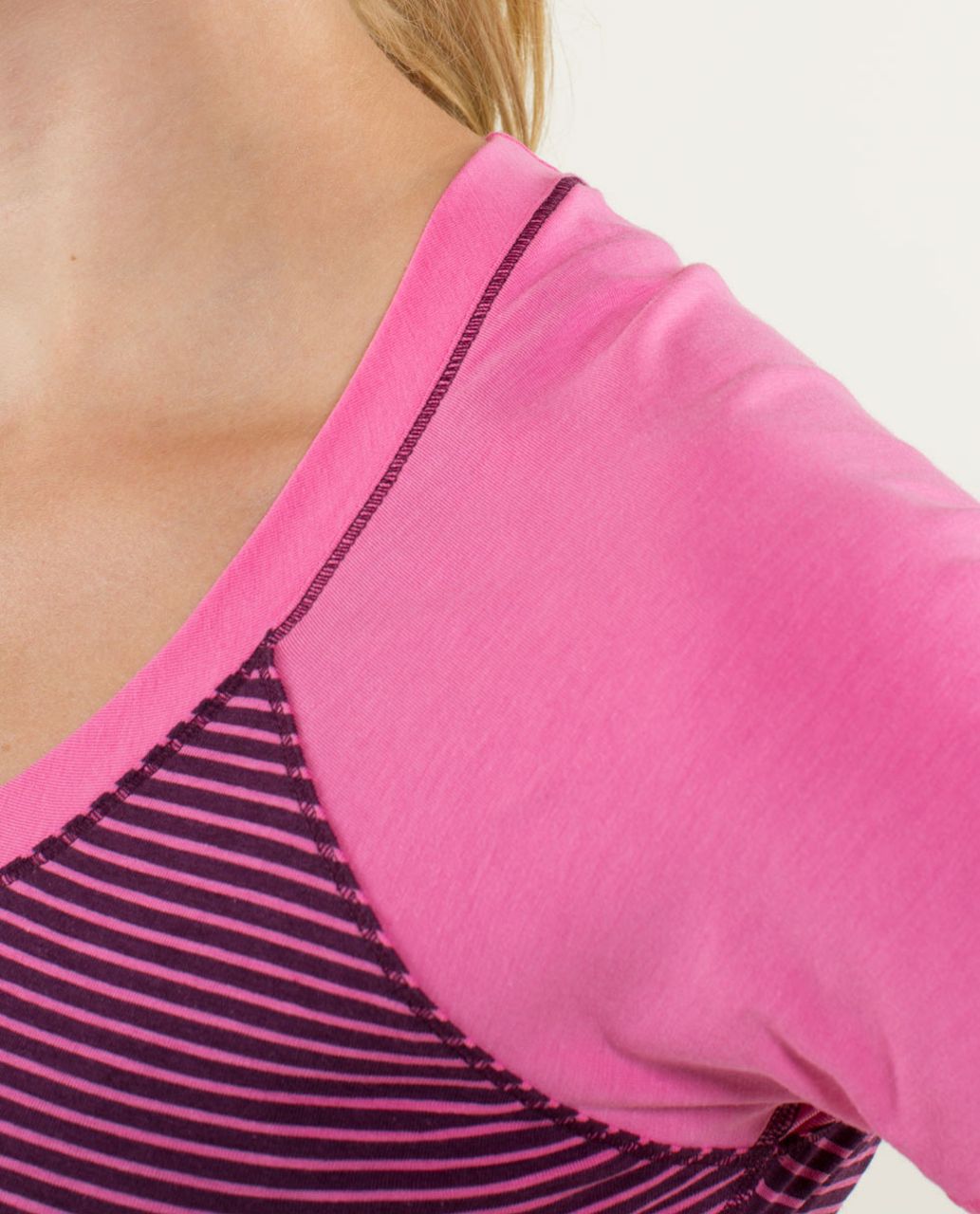 Lululemon Dhyana Short Sleeve - Hyper Stripe Afterglo / Afterglo