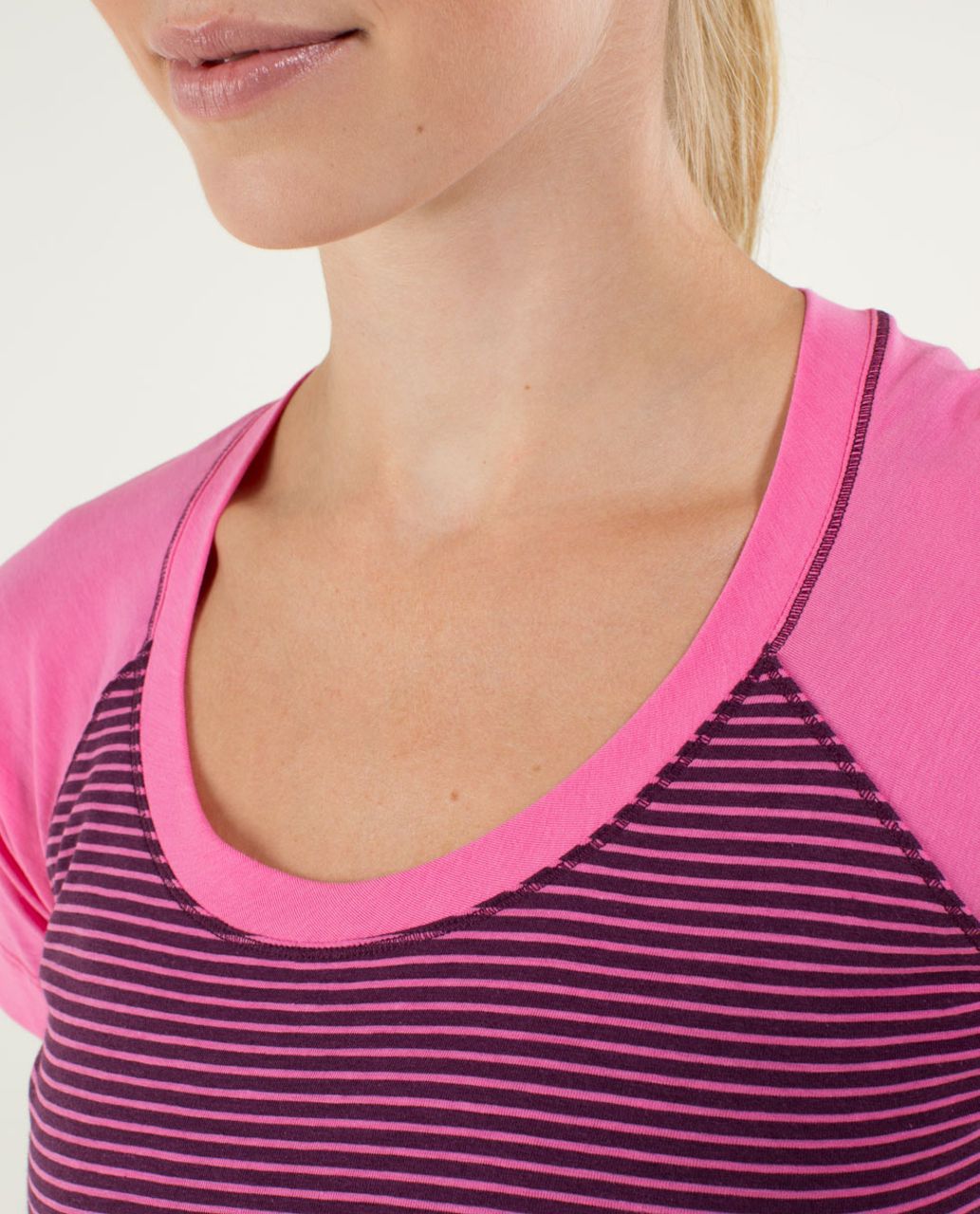 Lululemon Dhyana Short Sleeve - Hyper Stripe Afterglo / Afterglo