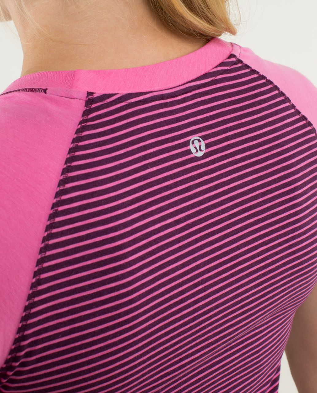 Lululemon Dhyana Short Sleeve - Hyper Stripe Afterglo / Afterglo