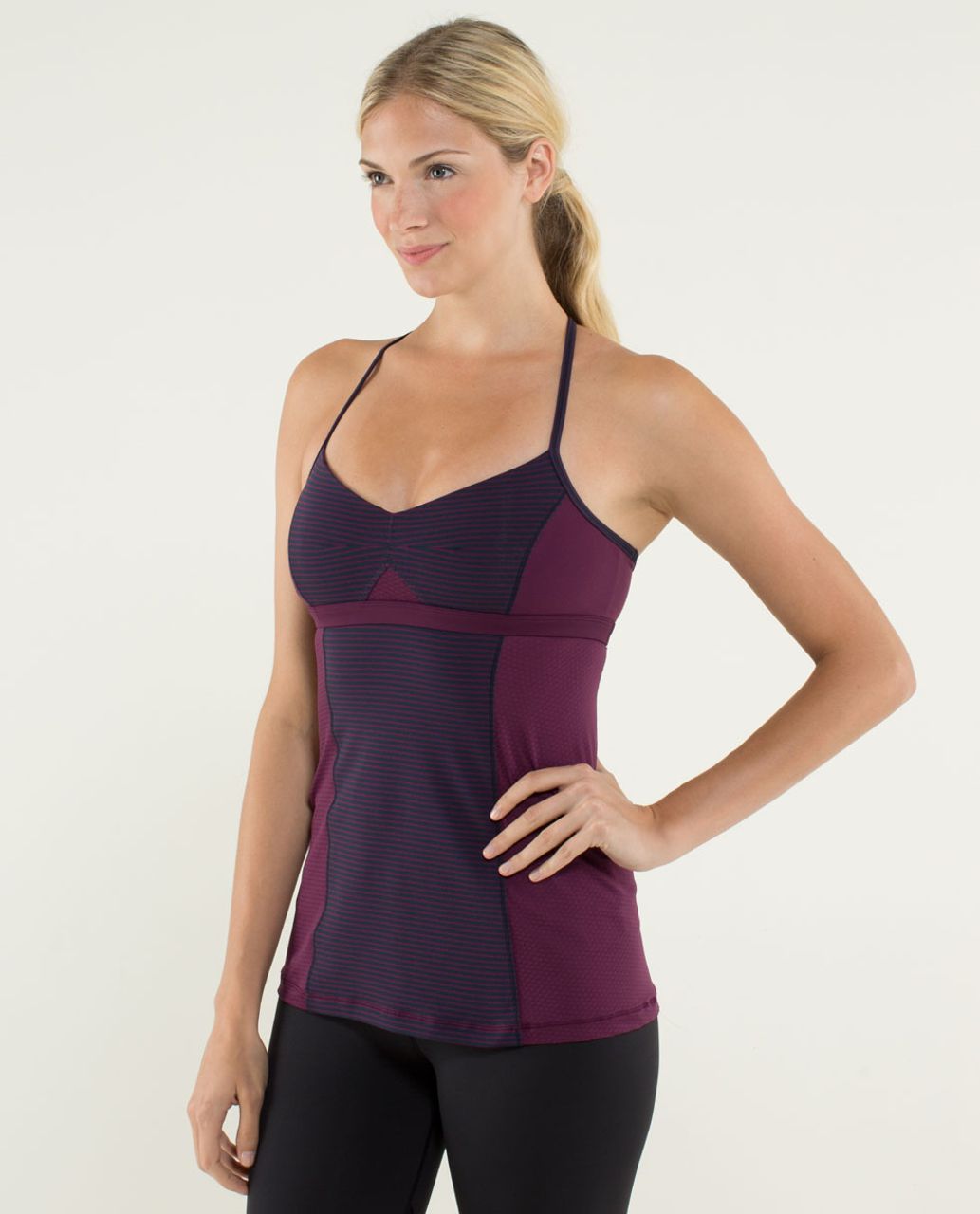 Lululemon Bend & Flow Tank - Hyper Stripe Plum / Plum