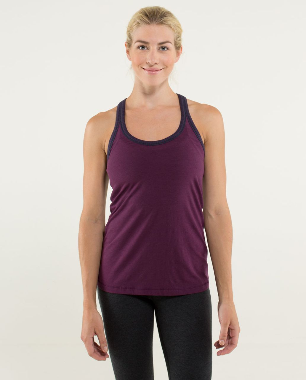 Lululemon Modern Racerback - Plum / Hyper Stripe Plum