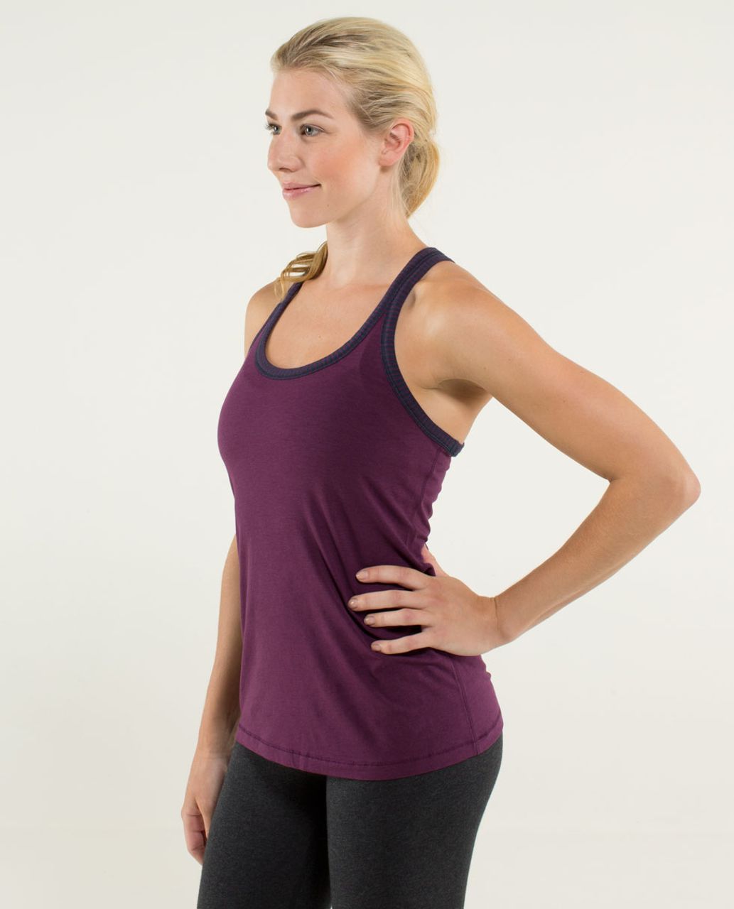 Lululemon Modern Racerback - Plum / Hyper Stripe Plum