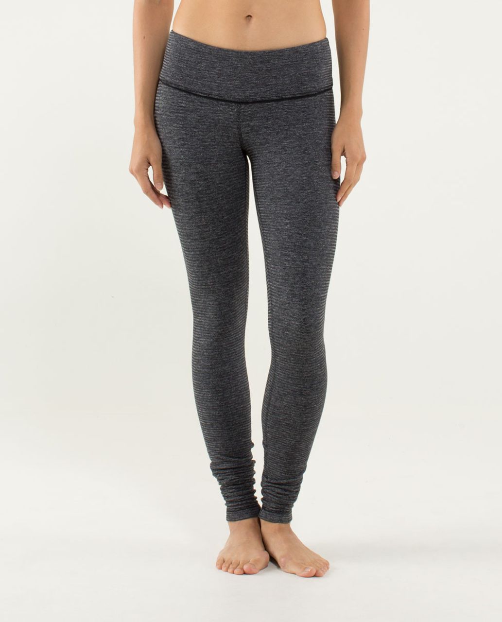 Lululemon Wunder Under Pant *Cotton (Roll Down) - Heathered Bark Chocolate  - lulu fanatics