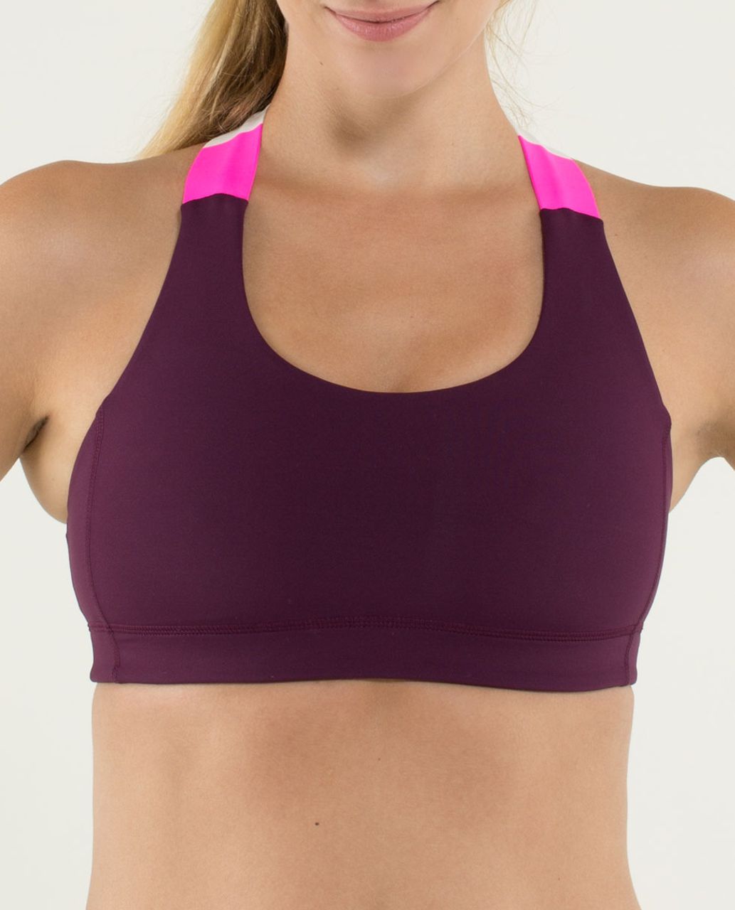 Lululemon All Sport Bra - Plum / Pow Stripe Raspberry Glo Light