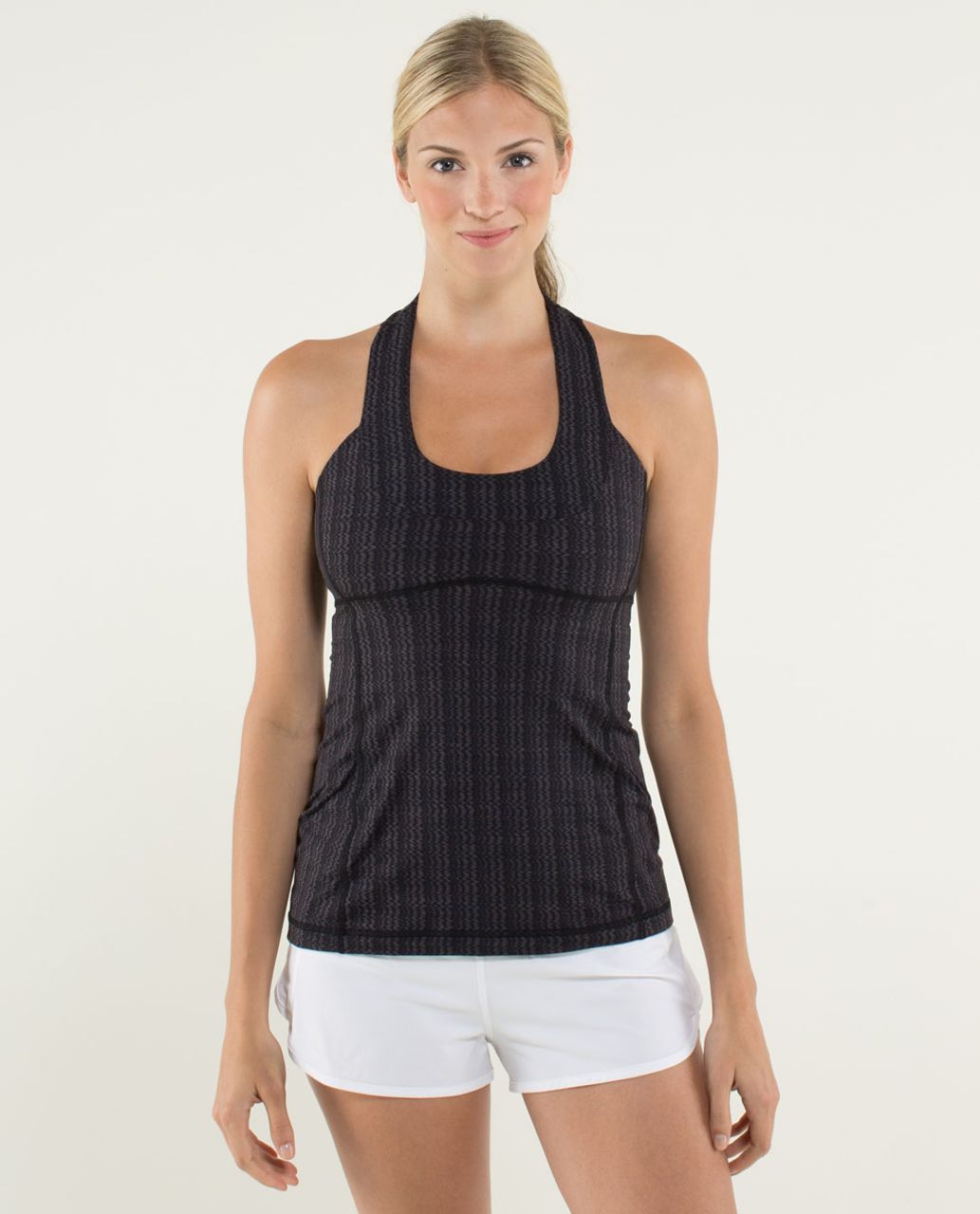 Lululemon Scoop Neck Tank *Luon Light - Ziggy Wee September Black / Black