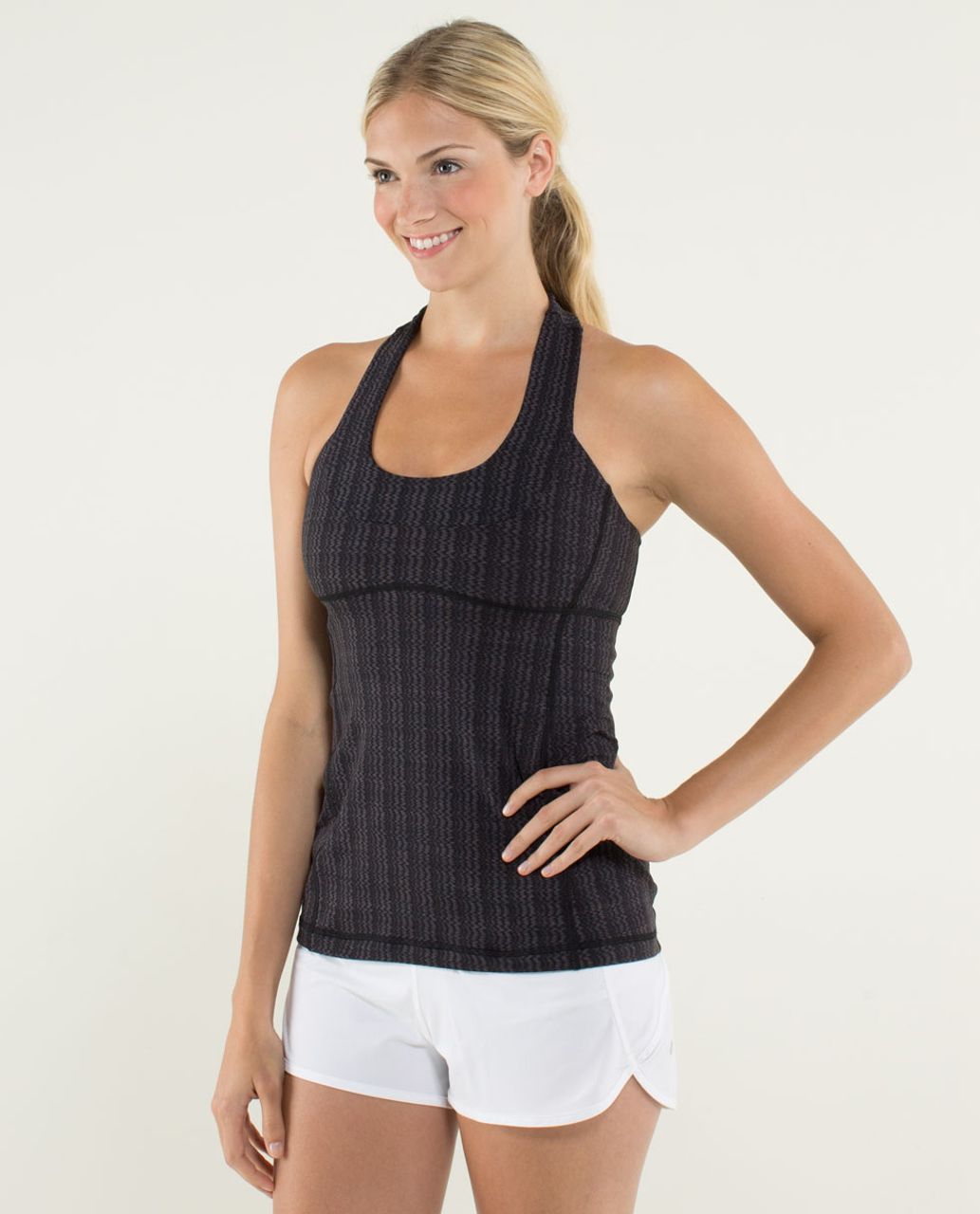 Lululemon Scoop Neck Tank *Luon Light - Ziggy Wee September Black / Black