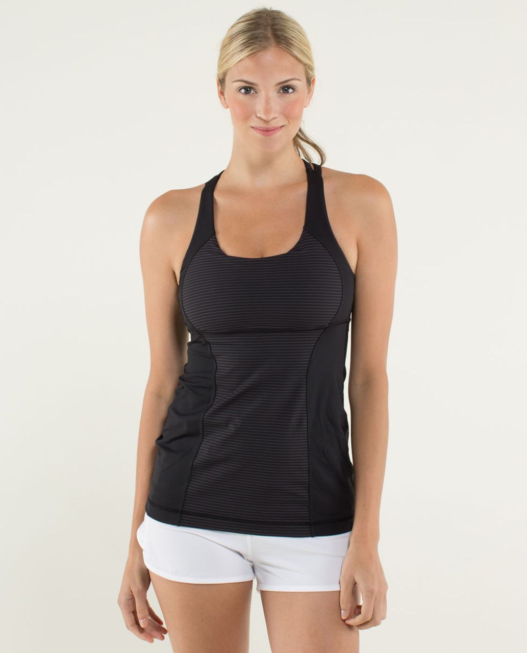 Lululemon Energy Tank - Hyper Stripe Black / Black