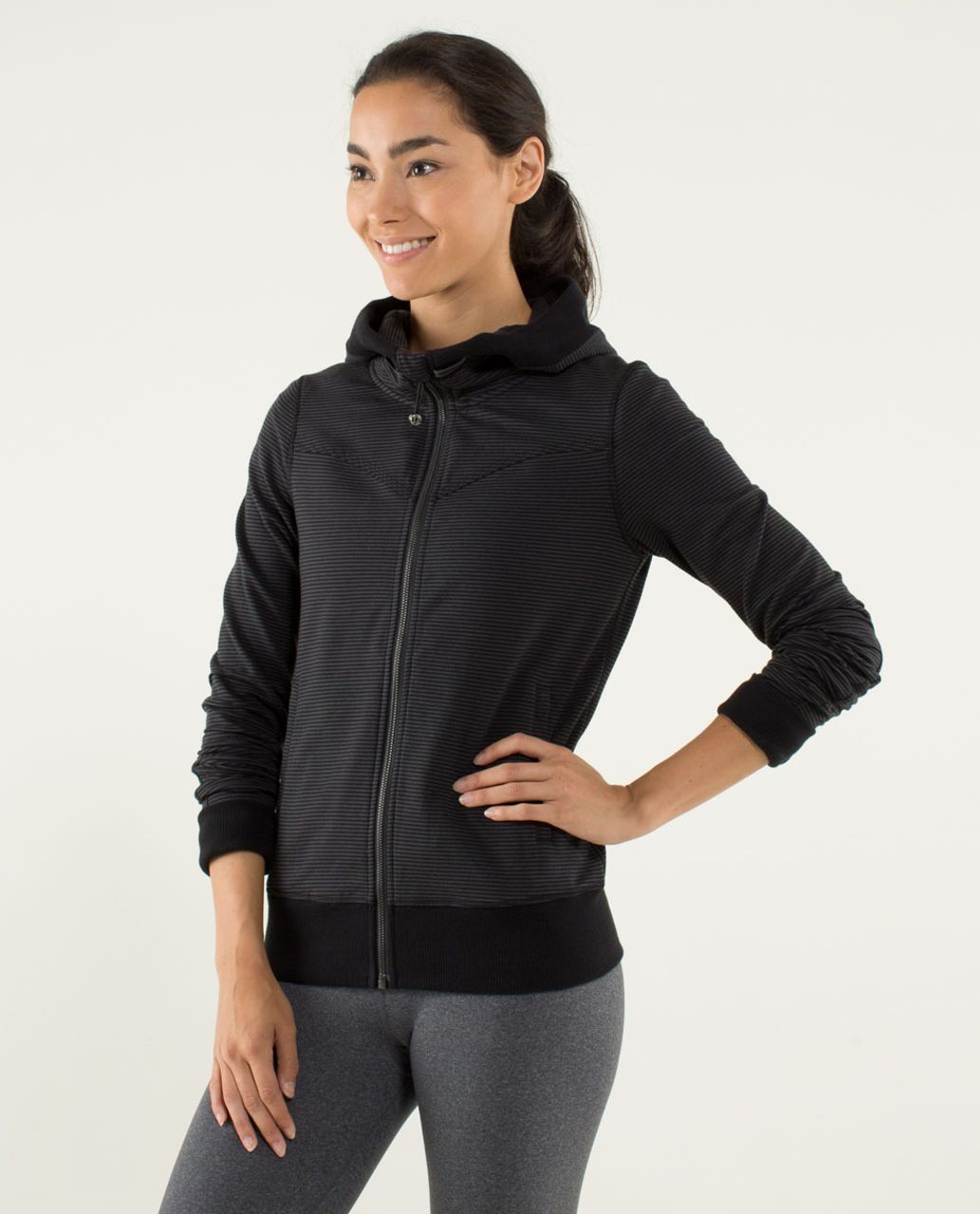 Lululemon Bliss Break Hoodie - Wagon Stripe Black Soot / Black / Soot