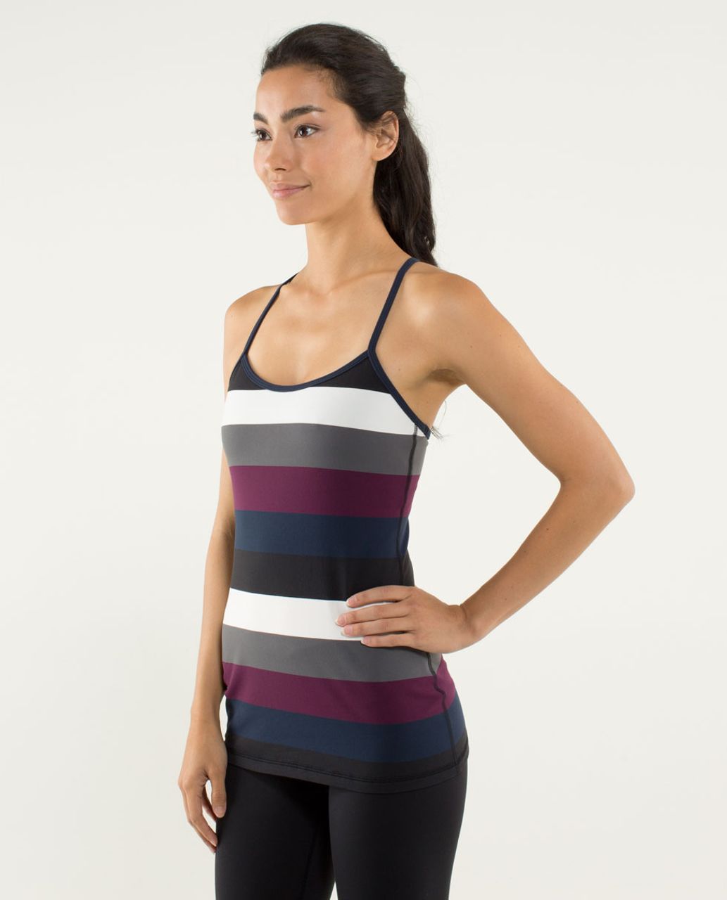 Lululemon Power Y Tank *Luon Light - Pow Stripe Angel Wing / Inkwell