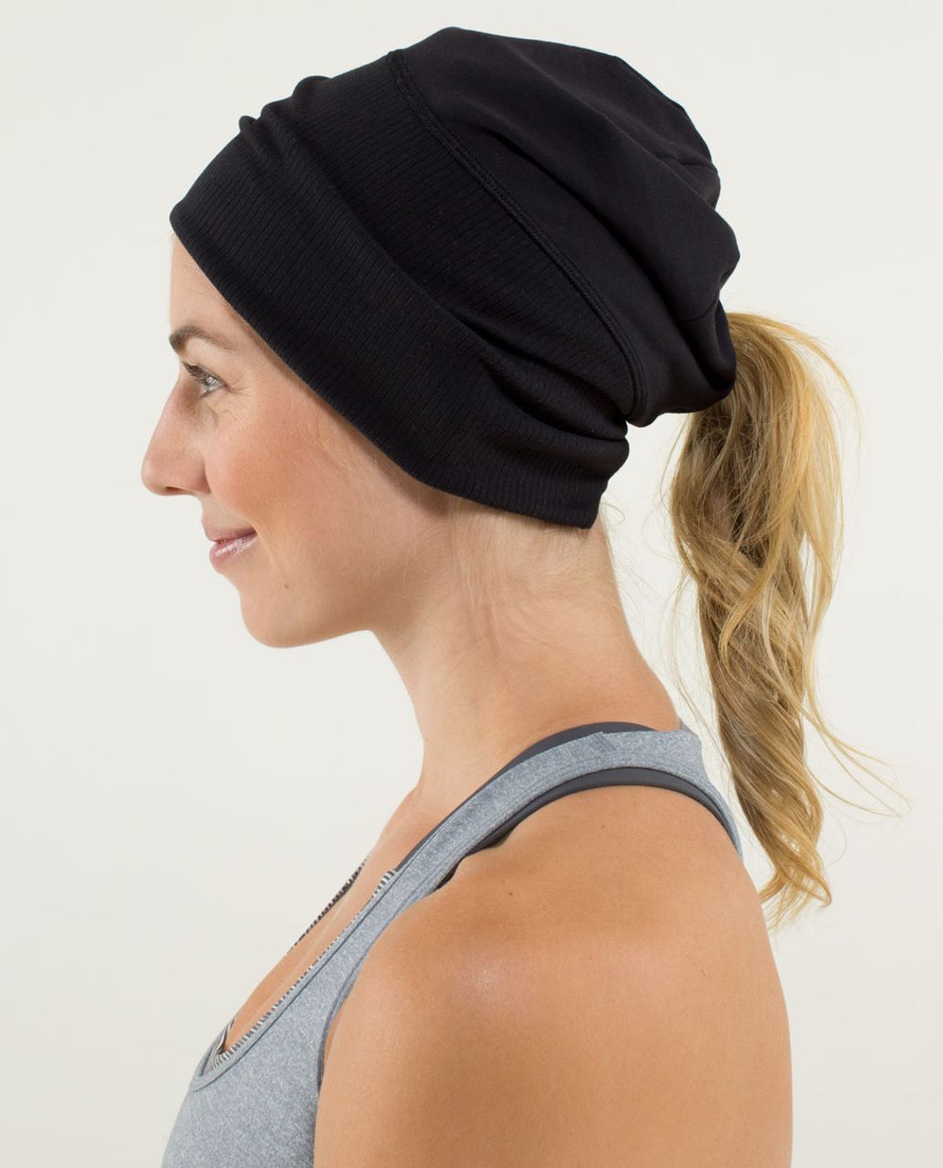 Lululemon Run With Me Toque - Mini Hyper Stripe Black / Black