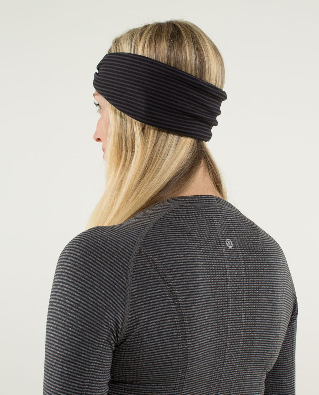 Lululemon Run With Me Ear Warmer - Mini Hyper Stripe Black / Black