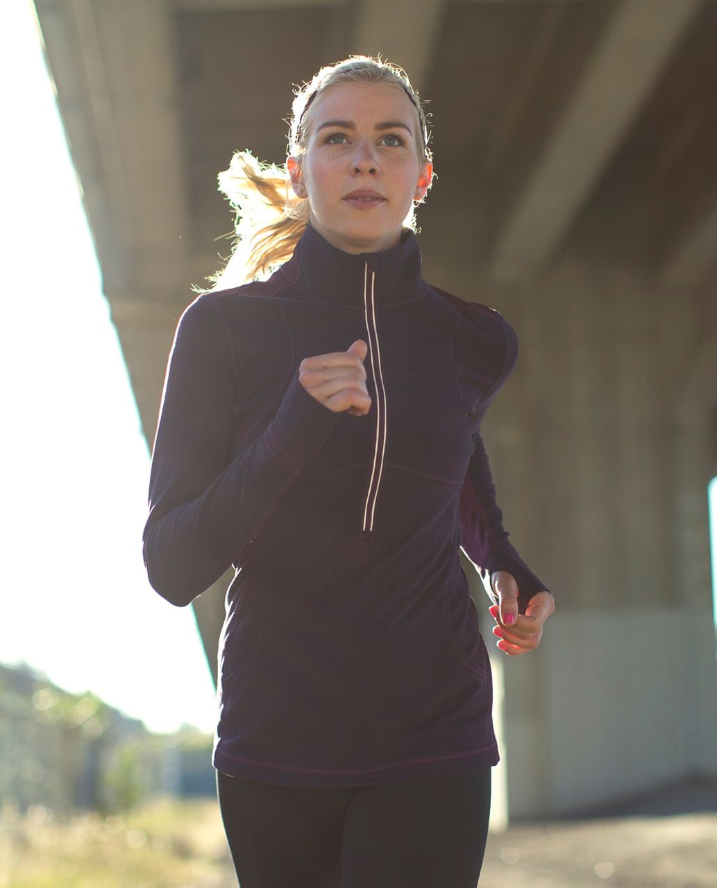 Lululemon Star Runner Pullover - Hyper Stripe Plum / Plum