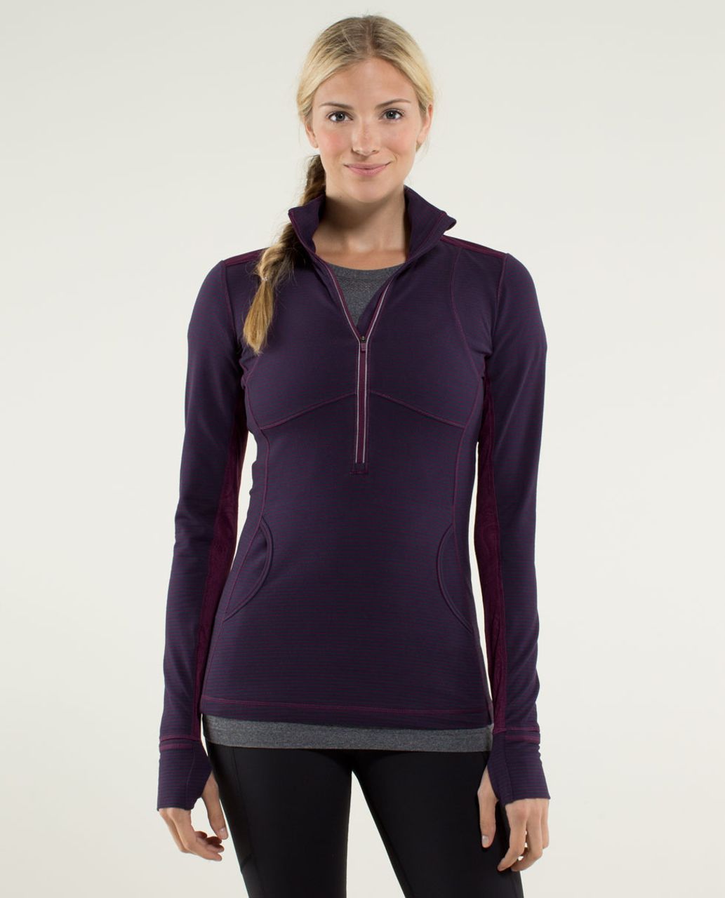 Lululemon Star Runner Pullover - Hyper Stripe Plum / Plum - lulu fanatics