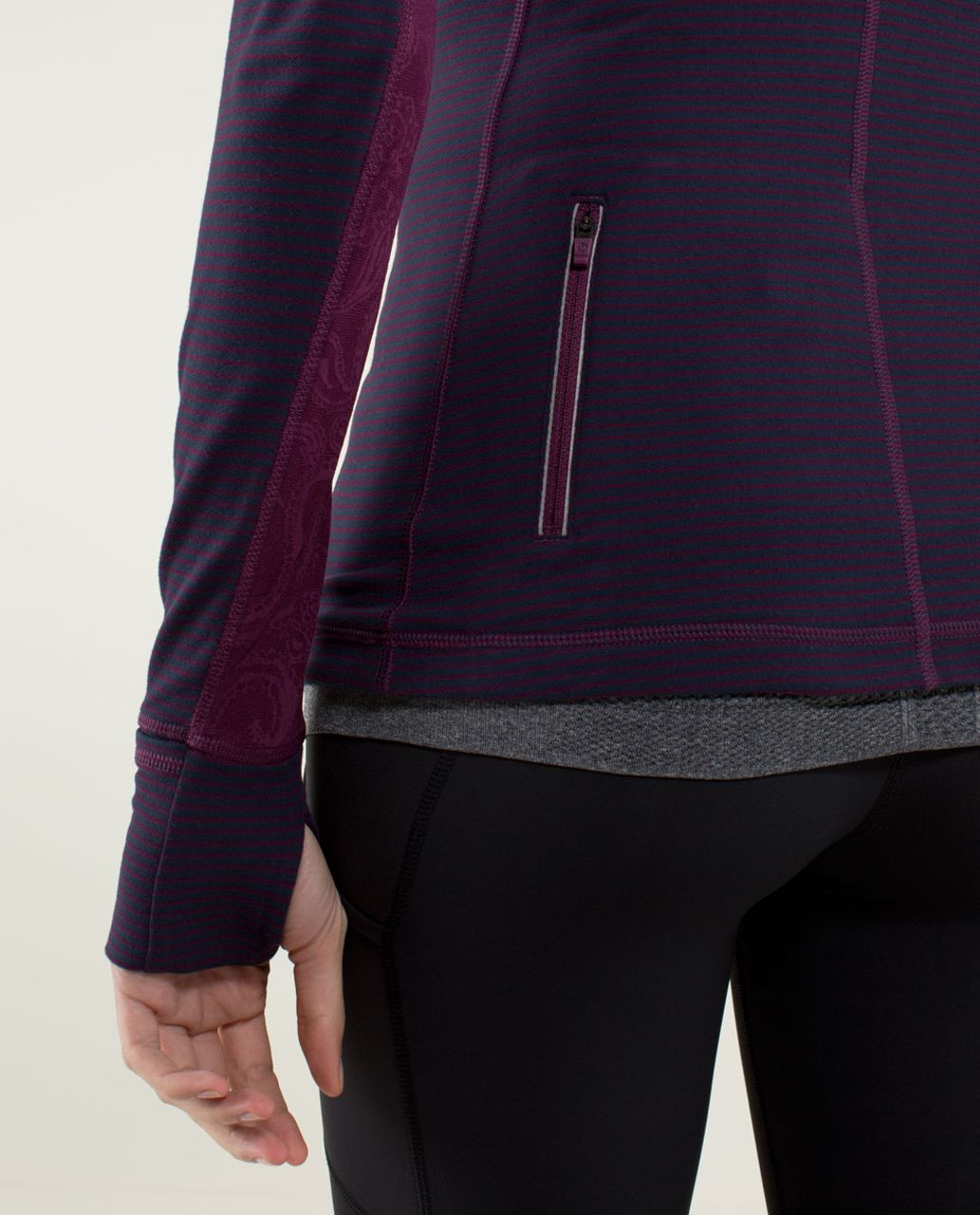 Lululemon Star Runner Pullover - Hyper Stripe Plum / Plum - lulu fanatics