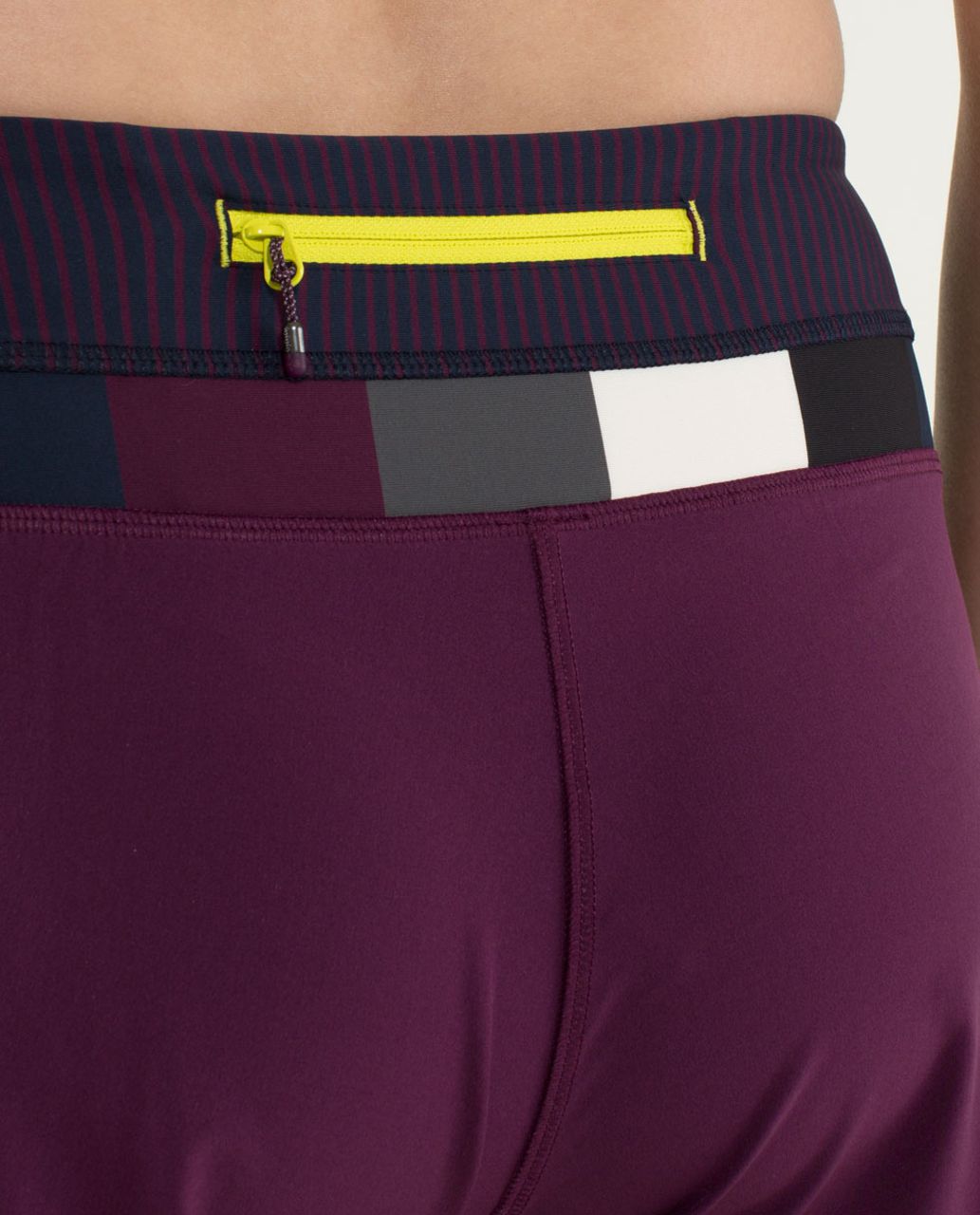 Lululemon Groovy Run Short - Plum / Pow Stripe Angel Wing / Hyper Stripe Plum