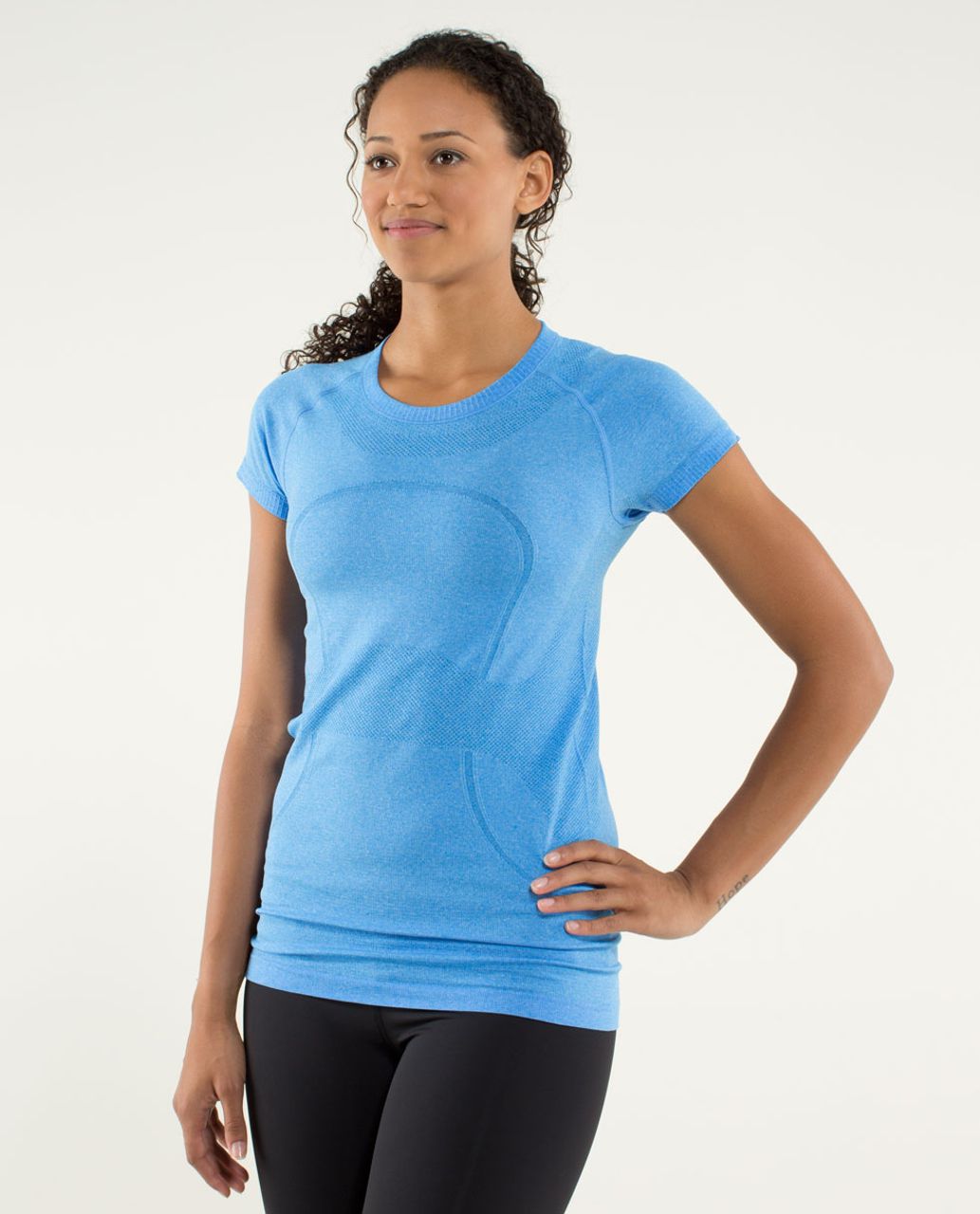 Lululemon Run:  Swiftly Tech Short Sleeve - Heathered Cornflower