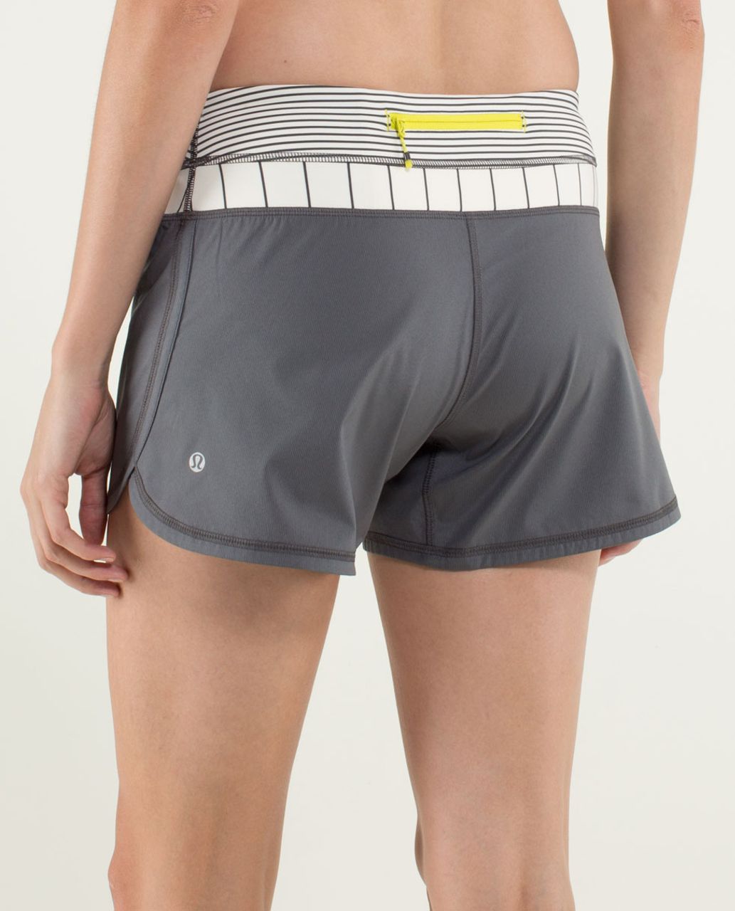 Lululemon Groovy Run Short - Soot Light / Slalom Stripe Angel Wing / Hyper Stripe Angel Wing