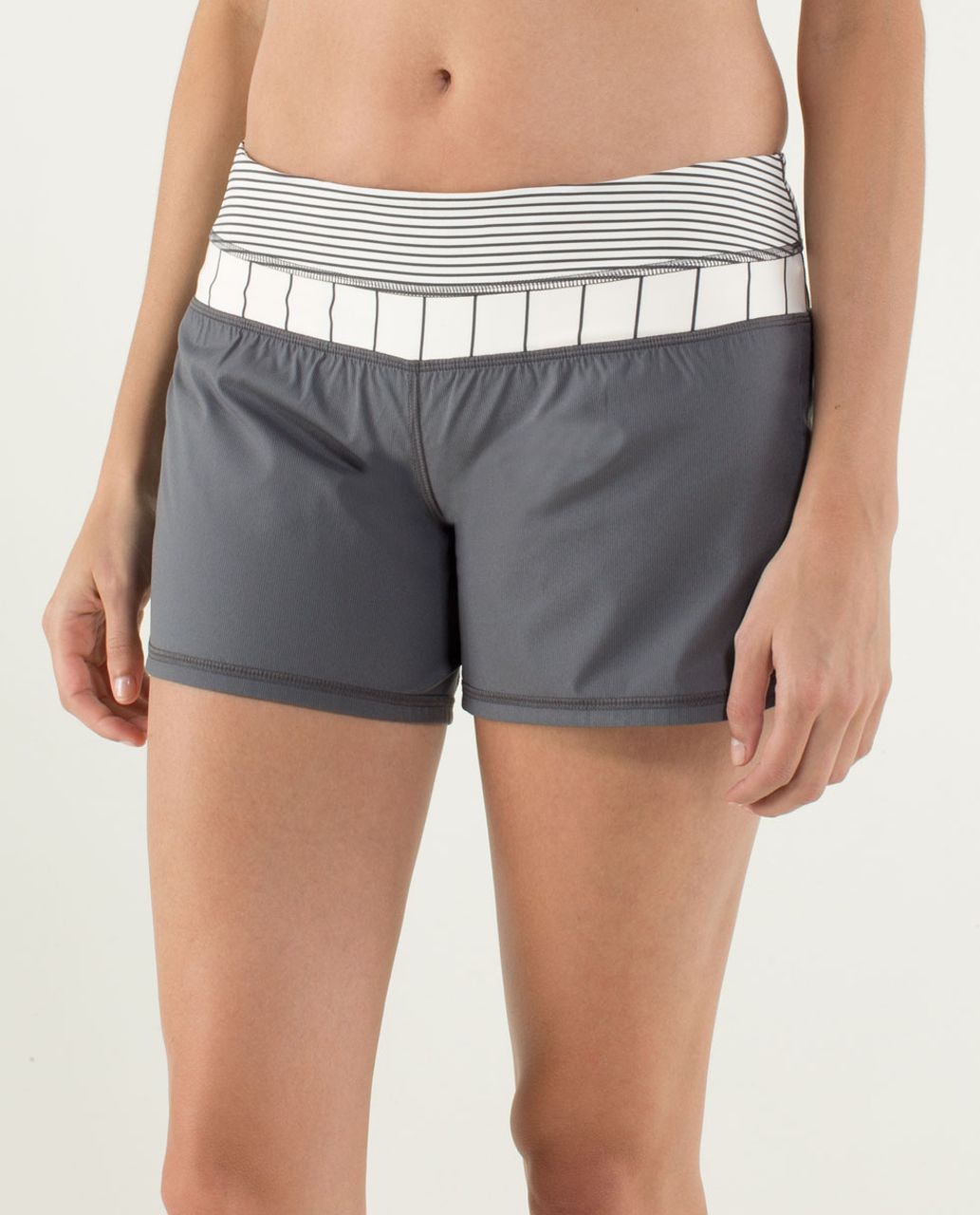 Lululemon Groovy Run Short - Soot Light / Slalom Stripe Angel Wing / Hyper Stripe Angel Wing