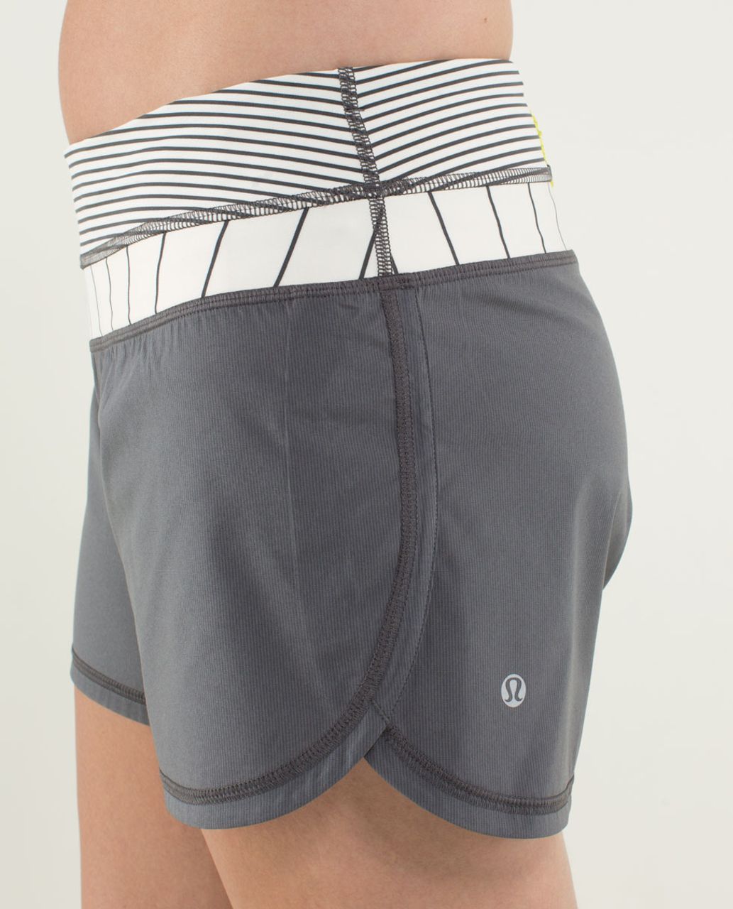 Lululemon Groovy Run Short - Soot Light / Slalom Stripe Angel Wing / Hyper Stripe Angel Wing