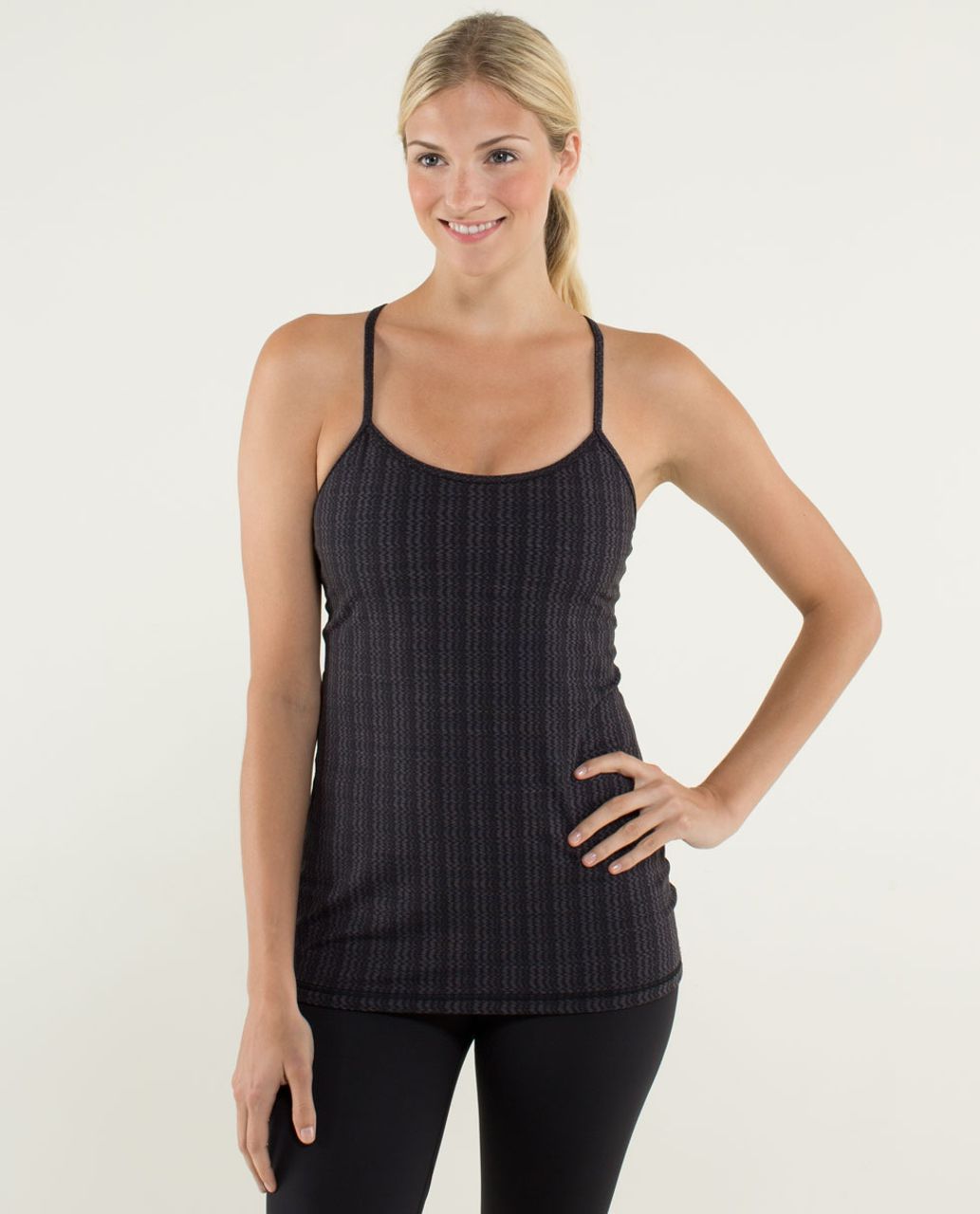 Lululemon Power Y Tank *Luon Light - Ziggy Wee September Black / Black