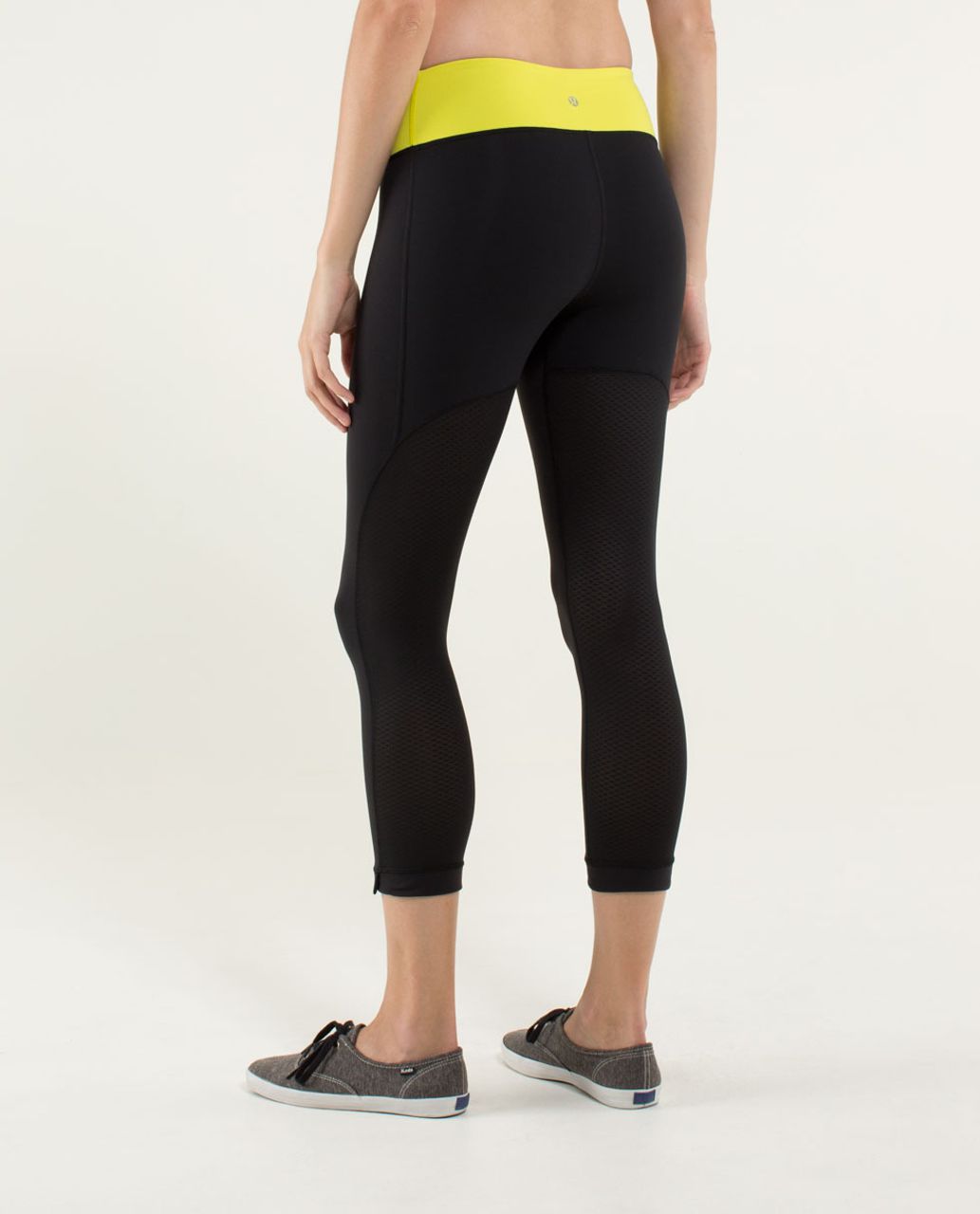 Lululemon Journey Crop - Black /  Split Pea